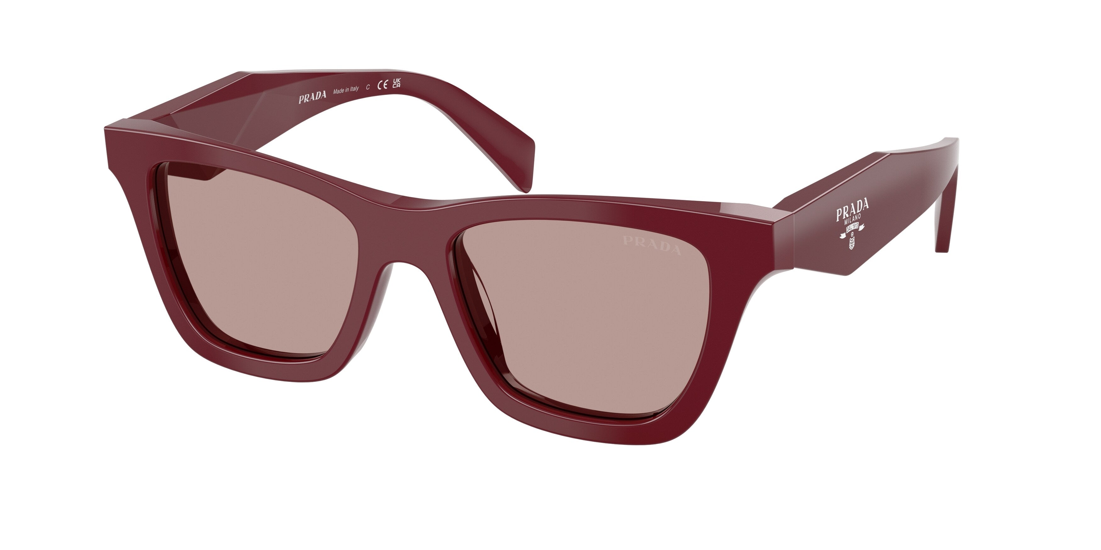 Prada Donna Prada PR C07S 24O20I Occhiali da sole Acetato Rosso Marrone Farfalla Normale Prada Donna Prada PR C07S 24O20I Occhiali da sole Acetato Rosso Marrone Farfalla Normale