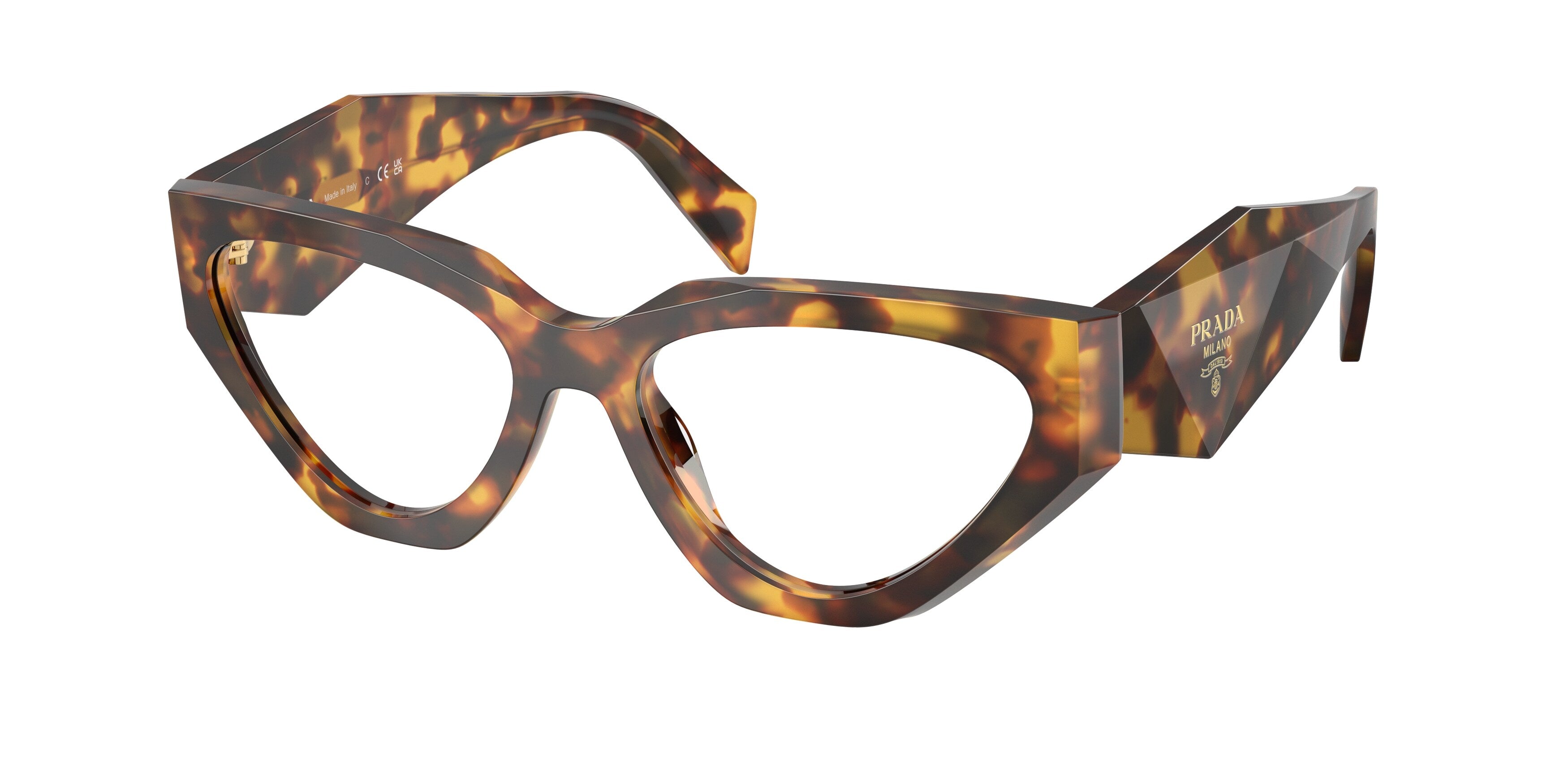 Prada Donna Prada PR C07V 14L1O1 Montature da vista Acetato Tartaruga Geometrica Normale Prada Donna Prada PR C07V 14L1O1 Montature da vista Acetato Tartaruga Geometrica Normale