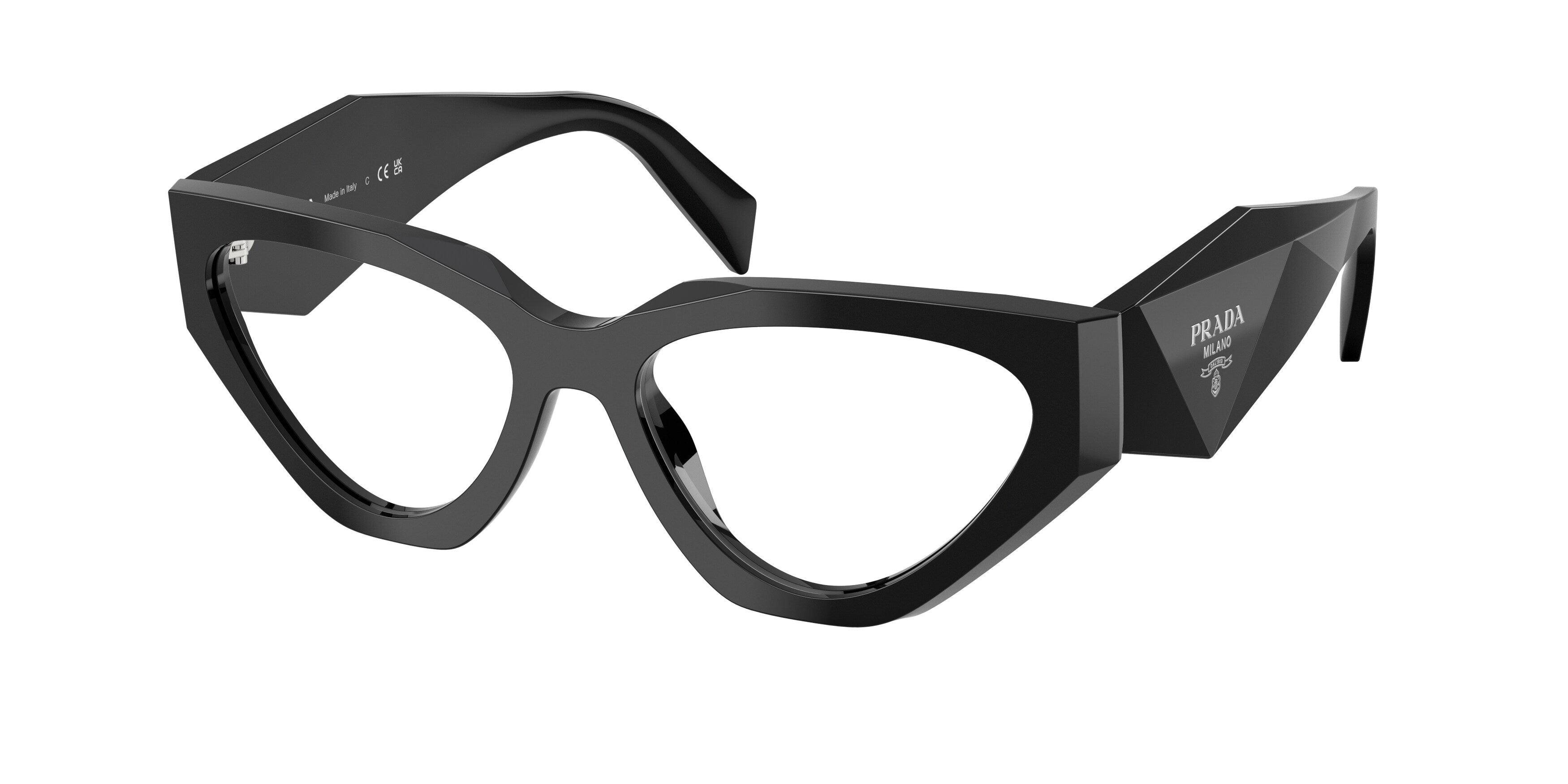 Prada Donna Prada PR C07V 16K1O1 Montature da vista Acetato Nero Geometrica Normale