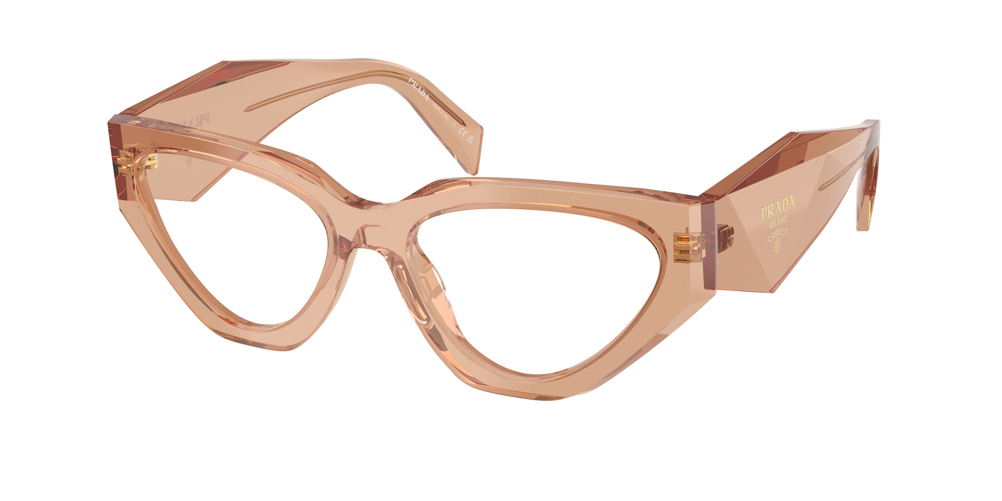 Prada Donna Prada PR C07V 20H1O1 Montature da vista Acetato Marrone Geometrica Normale