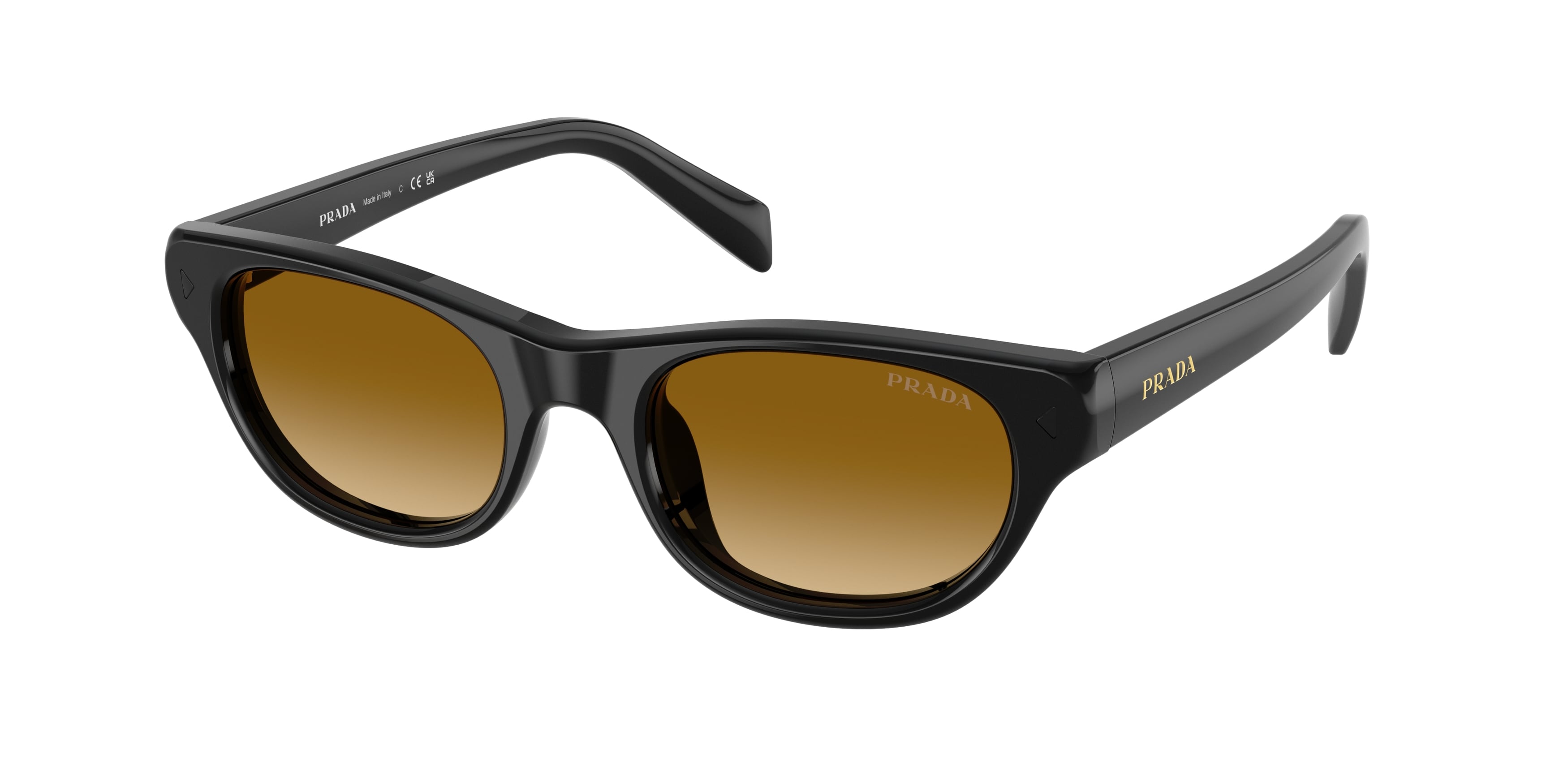 Prada Donna Prada PR C08S 16K10X Occhiali da sole Acetato Nero Giallo Cat Eye Normale Sfumato Prada Donna Prada PR C08S 16K10X Occhiali da sole Acetato Nero Giallo Cat Eye Normale Sfumato
