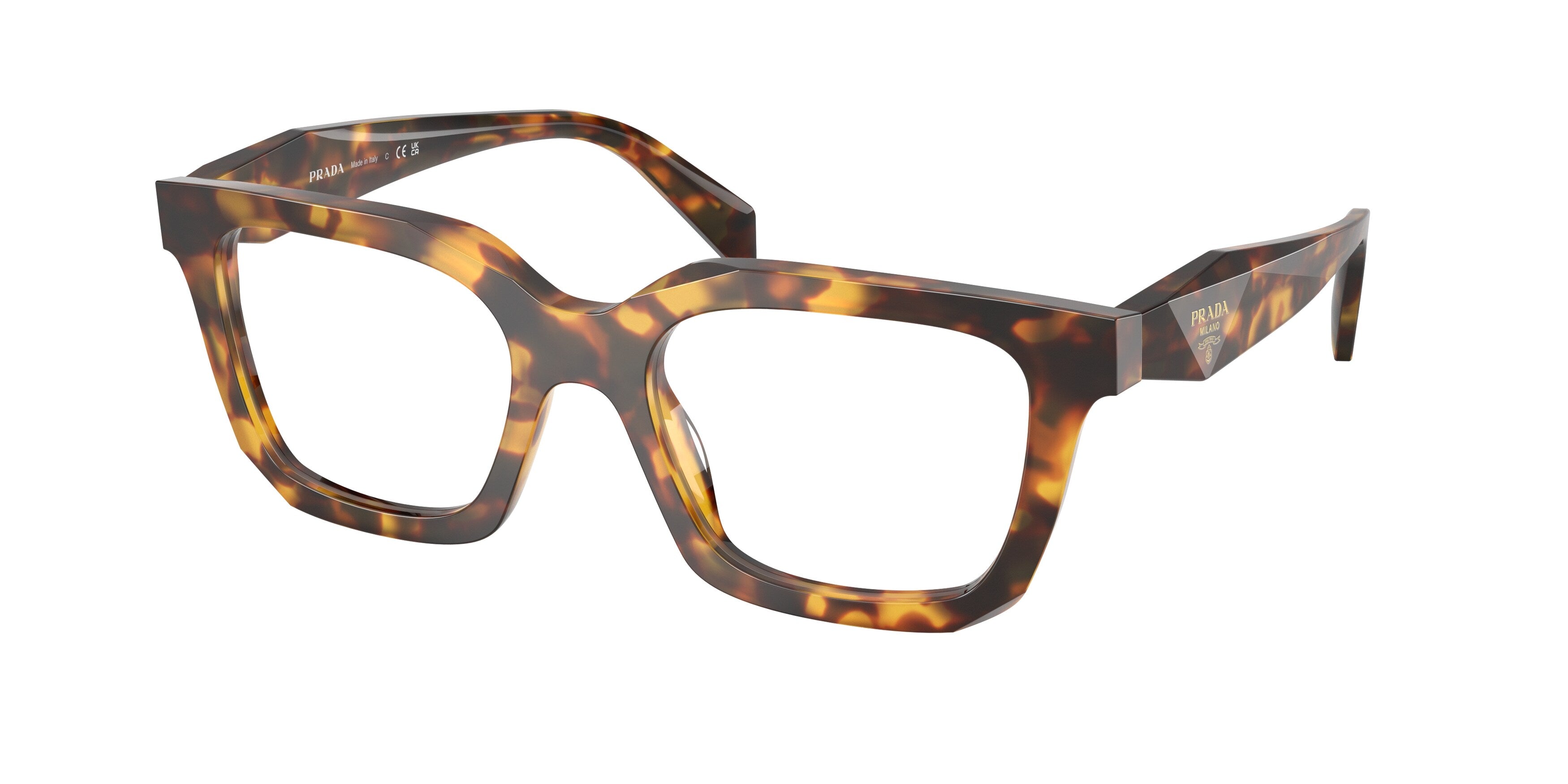 Prada Donna Prada PR C08V 14L1O1 Montature da vista Acetato Tartaruga Geometrica Normale