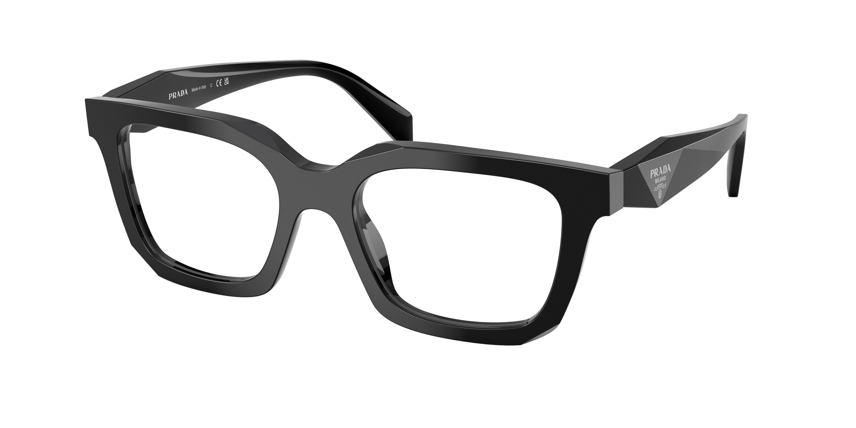 Prada Donna Prada PR C08V 16K1O1 Montature da vista Acetato Nero Geometrica Normale Prada Donna Prada PR C08V 16K1O1 Montature da vista Acetato Nero Geometrica Normale