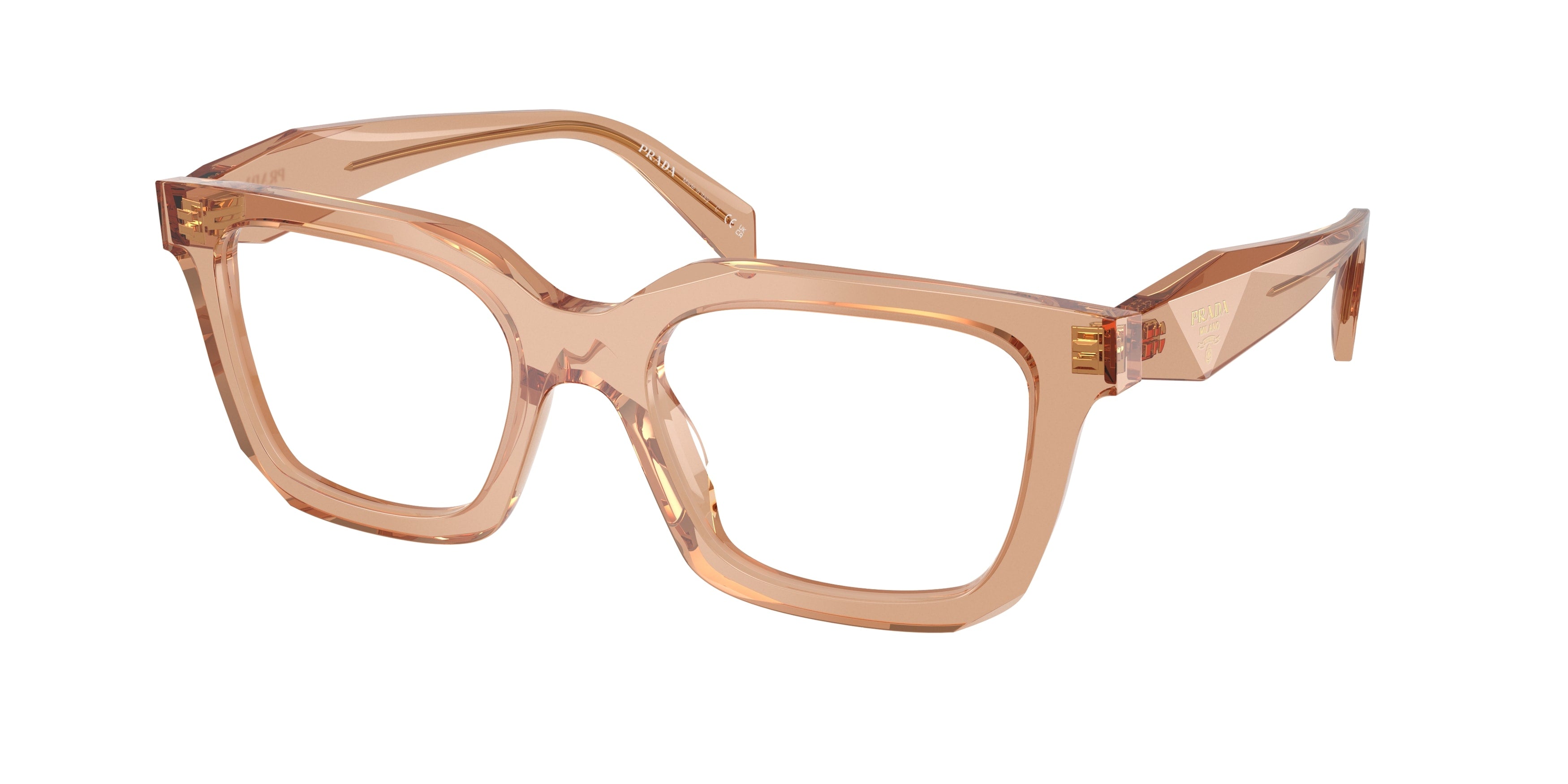 Prada Donna Prada PR C08V 20H1O1 Montature da vista Acetato Marrone Geometrica Normale