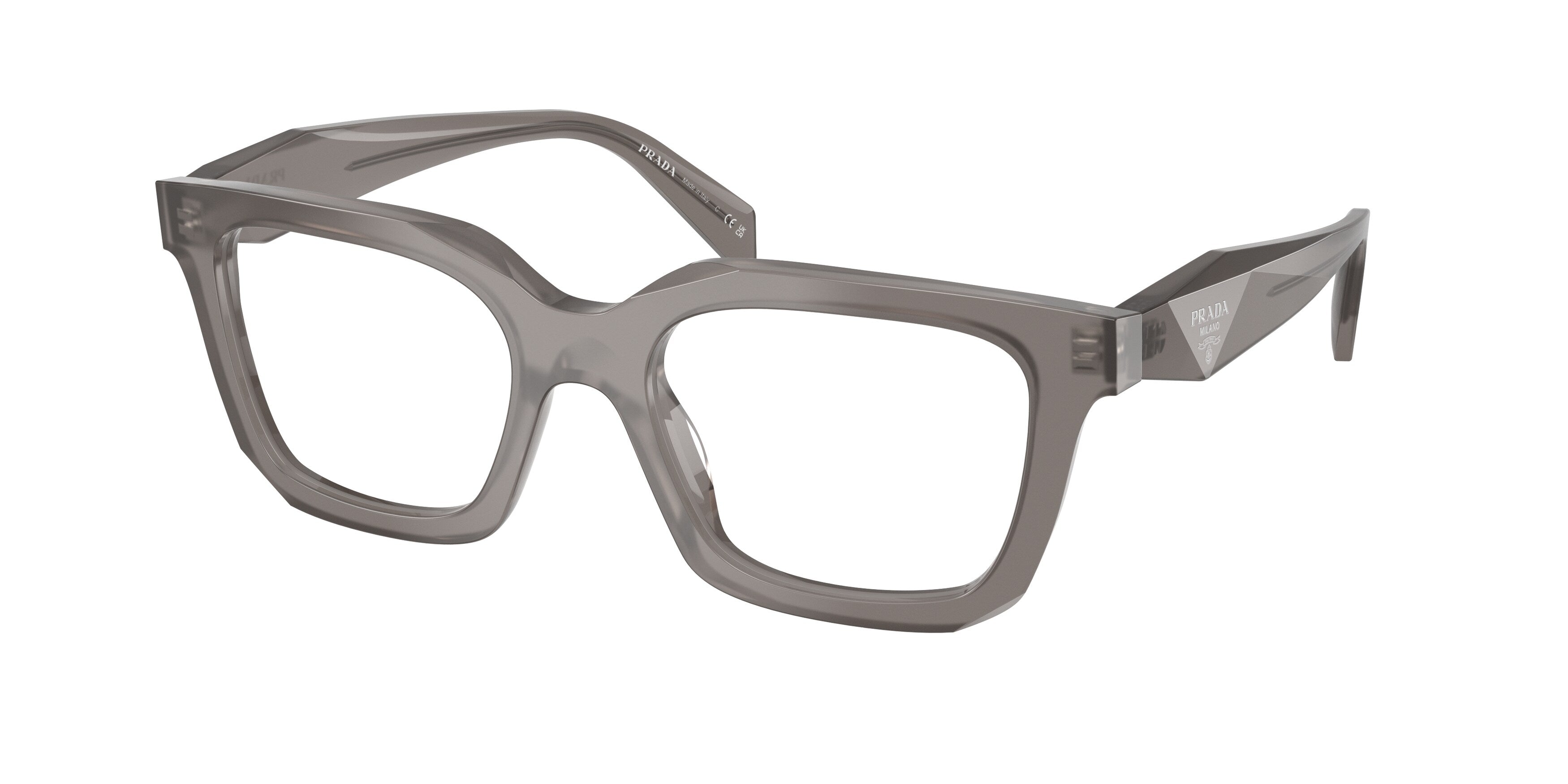 Prada Donna Prada PR C08V 27G1O1 Montature da vista Acetato Grigio Geometrica Normale Prada Donna Prada PR C08V 27G1O1 Montature da vista Acetato Grigio Geometrica Normale