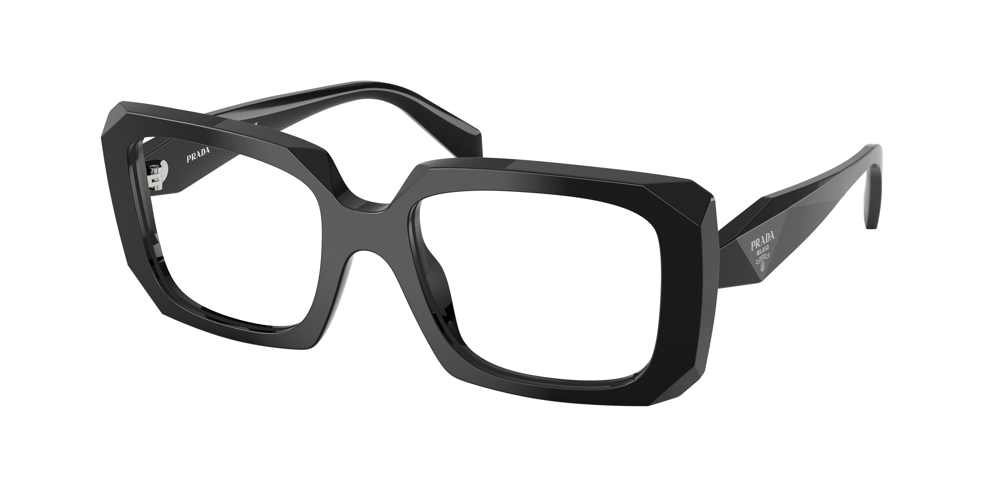 Prada Donna Prada PR C09V 16K1O1 Montature da vista Acetato Nero Pillow Normale