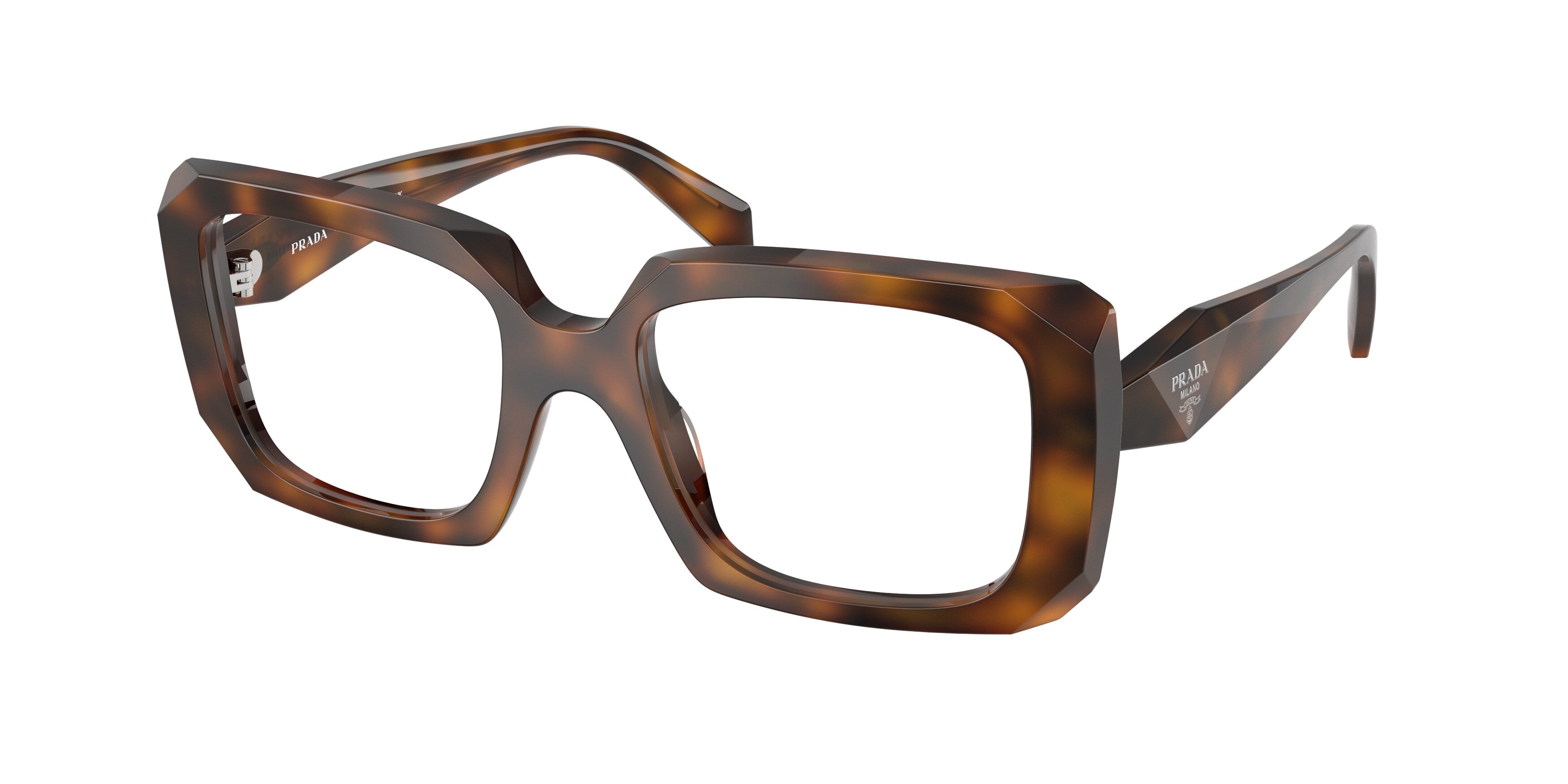 Prada Donna Prada PR C09V 20D1O1 Montature da vista Acetato Havana Pillow Normale