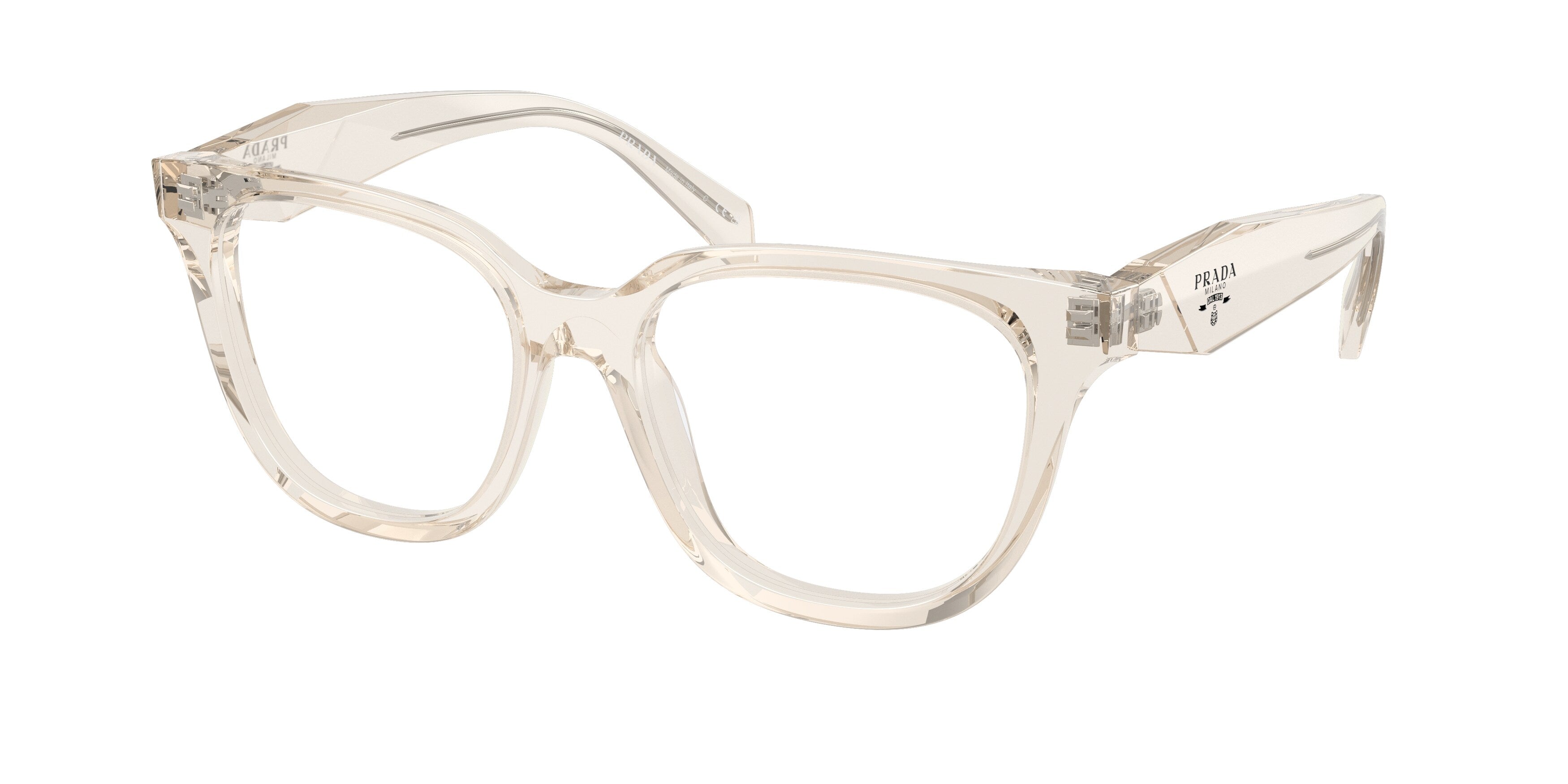 Prada Donna Prada PR C11V 26P1O1 Montature da vista Acetato Marrone Trasparente Farfalla Normale