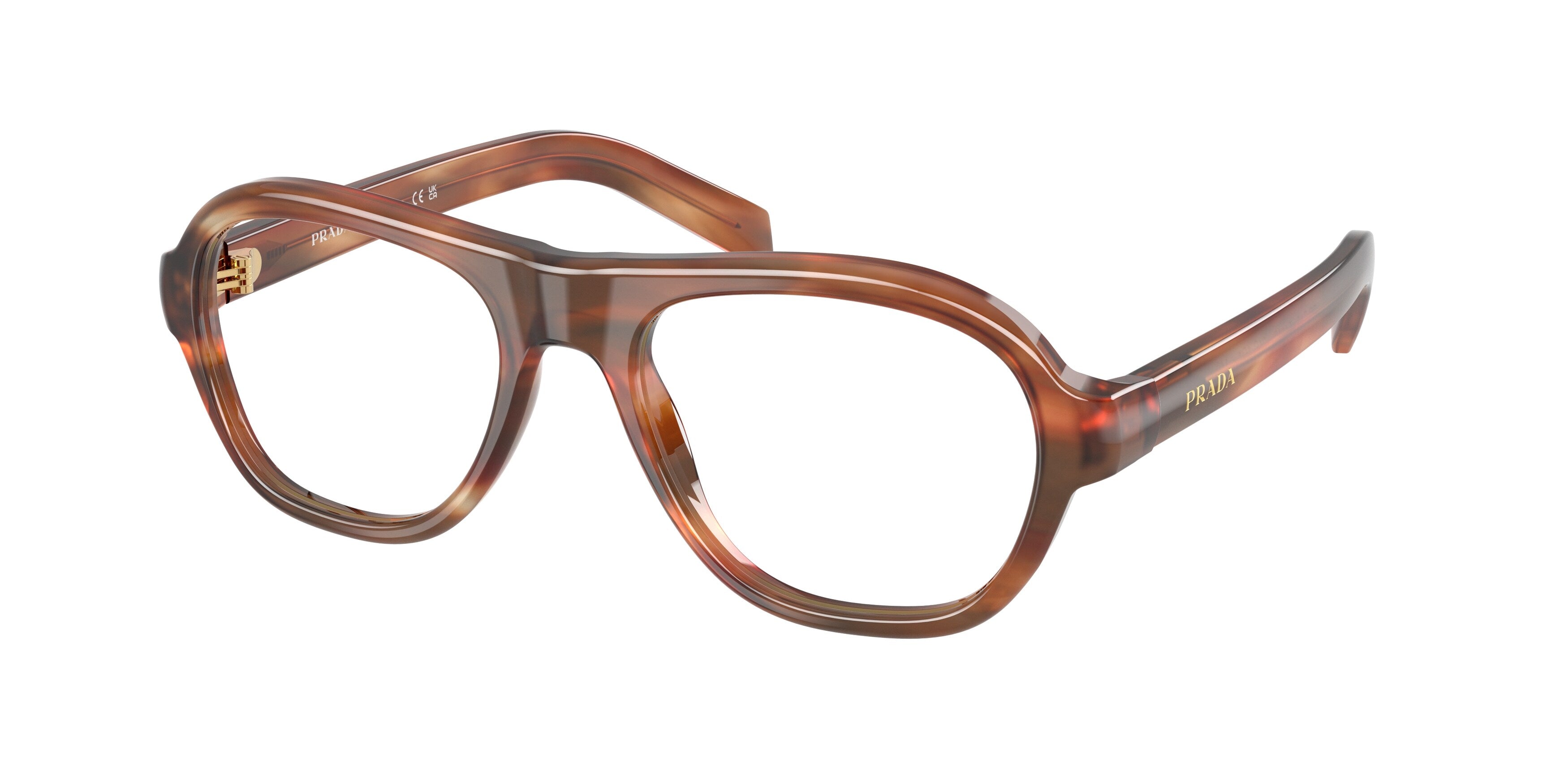 Prada Donna Prada PR C12V 24G1O1 Montature da vista Acetato Marrone Trasparente Pillow Normale