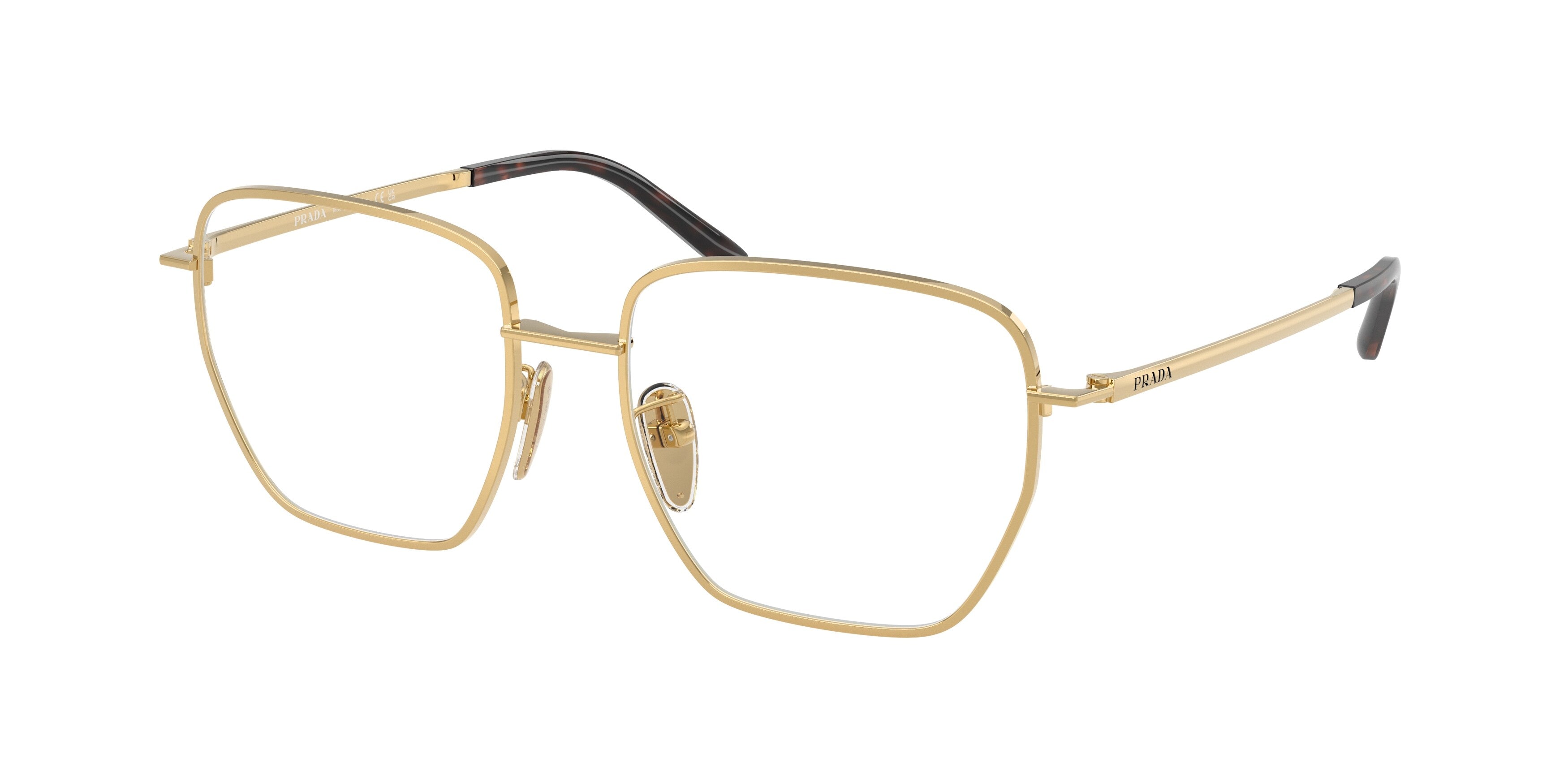 Prada Donna Prada PR C51VD 5AK1O1 Montature da vista Metallo Oro Squadrata Normale Prada Donna Prada PR C51VD 5AK1O1 Montature da vista Metallo Oro Squadrata Normale