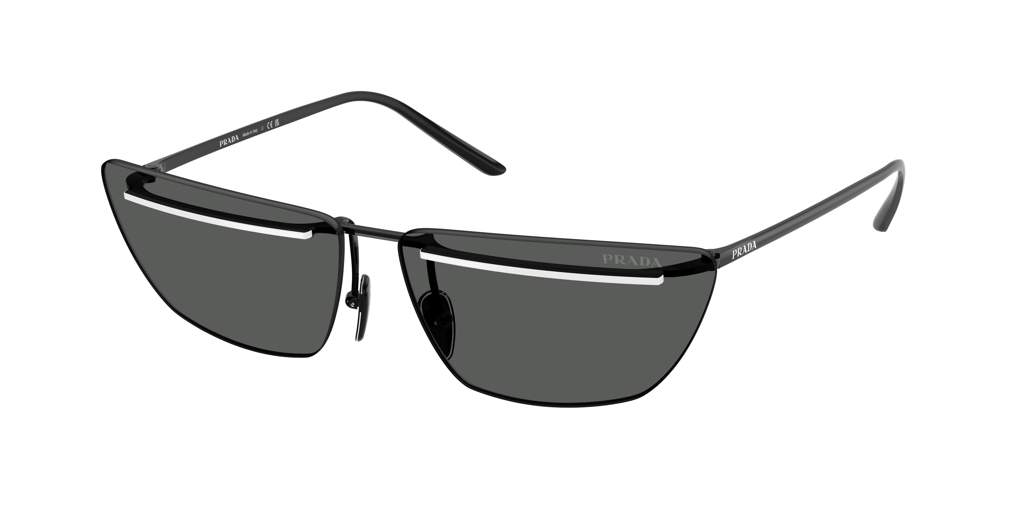 Prada Donna Prada PR C52S YC460T Occhiali da sole Metallo Nero Grigio Farfalla Normale