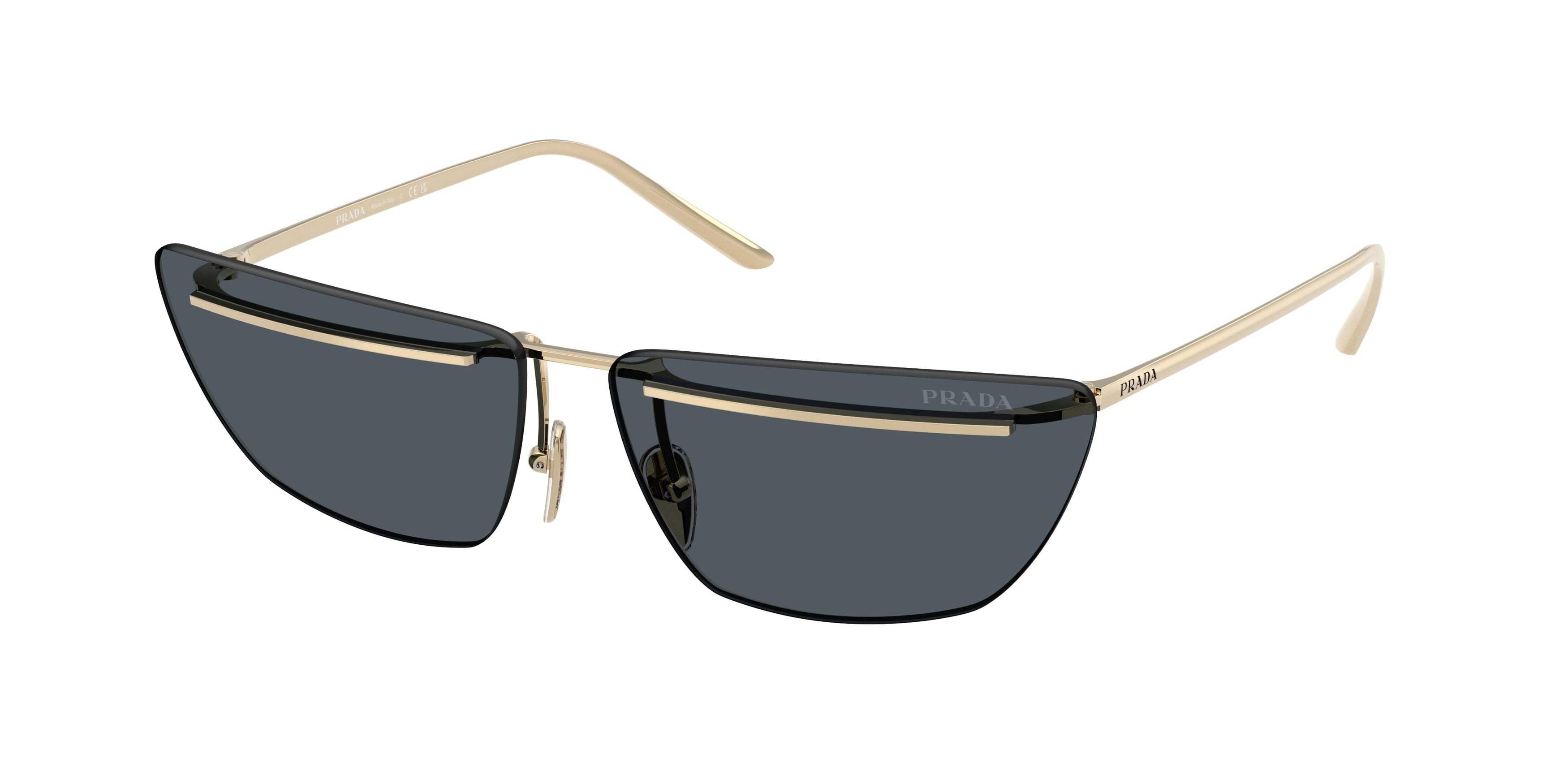 Prada Donna Prada PR C52S ZVN70B Occhiali da sole Metallo Oro Grigio Farfalla Normale Prada Donna Prada PR C52S ZVN70B Occhiali da sole Metallo Oro Grigio Farfalla Normale