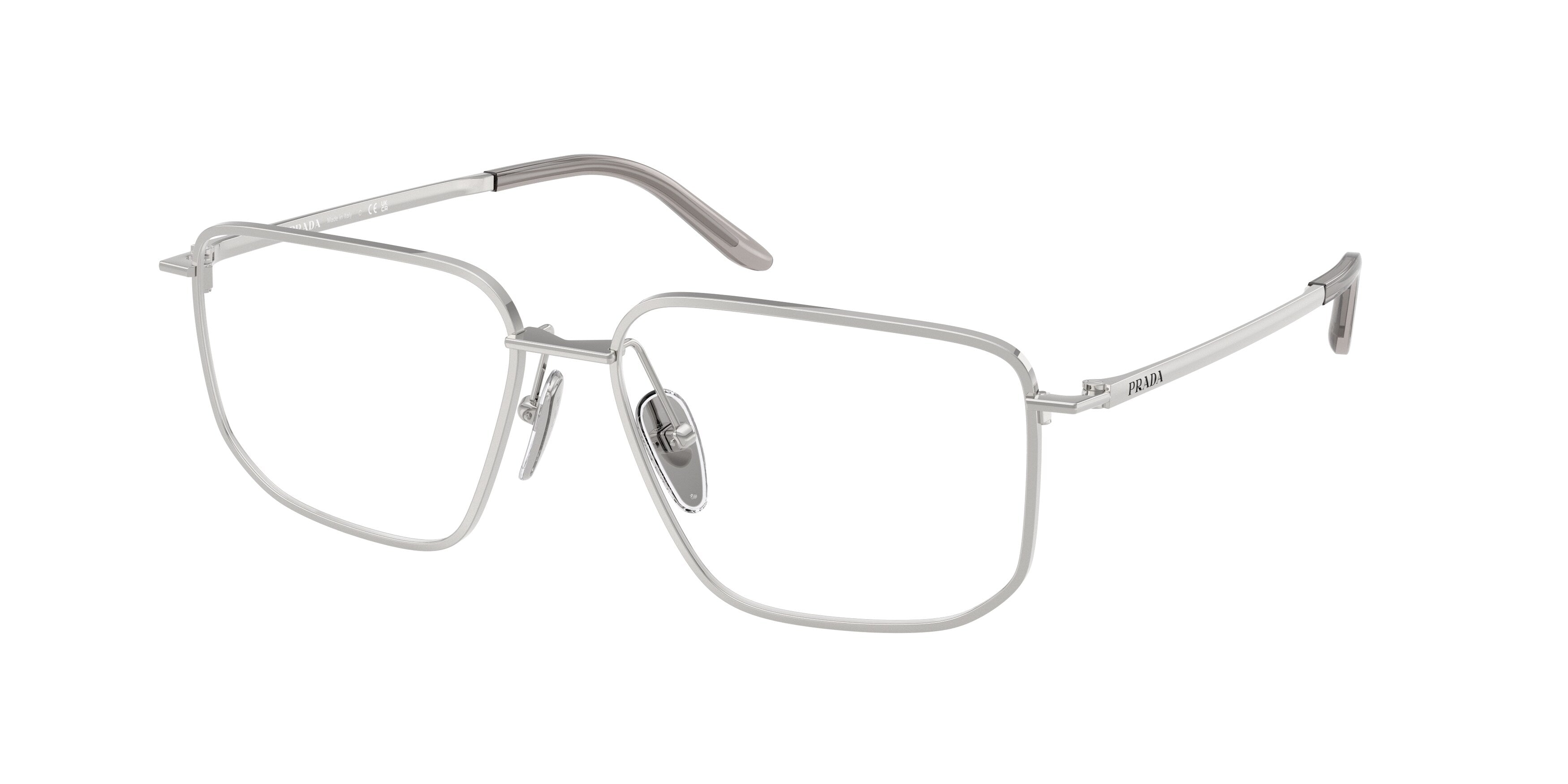 Prada Donna Prada PR C52V 1BC1O1 Montature da vista Metallo Argento Squadrata Normale