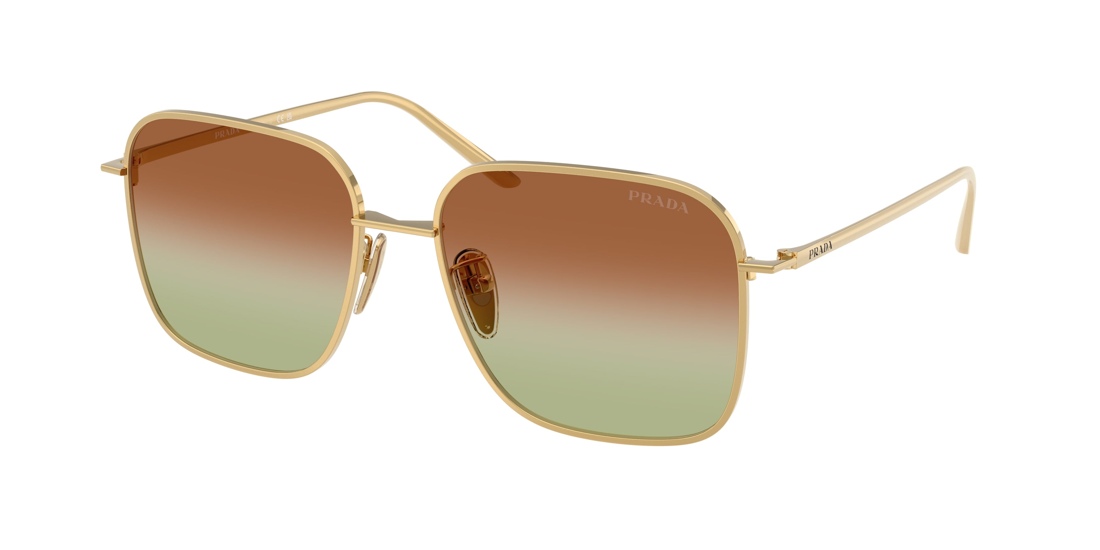 Prada Donna Prada PR C54SD 5AK70T Occhiali da sole Metallo Oro Squadrata Normale Sfumato Prada Donna Prada PR C54SD 5AK70T Occhiali da sole Metallo Oro Squadrata Normale Sfumato