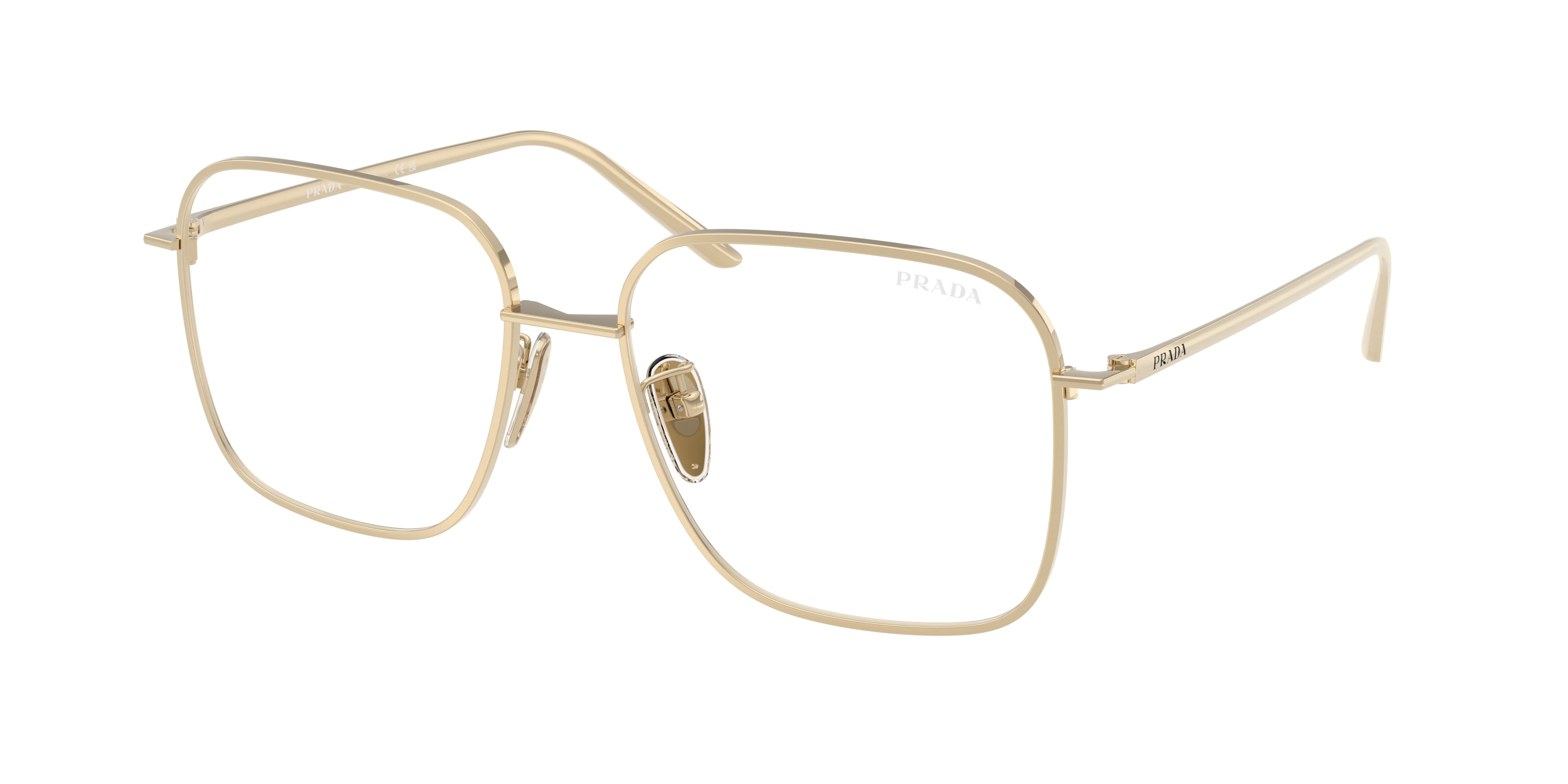 Prada Donna Prada PR C54SD ZVN10W Occhiali da sole Metallo Oro Trasparente Squadrata Normale