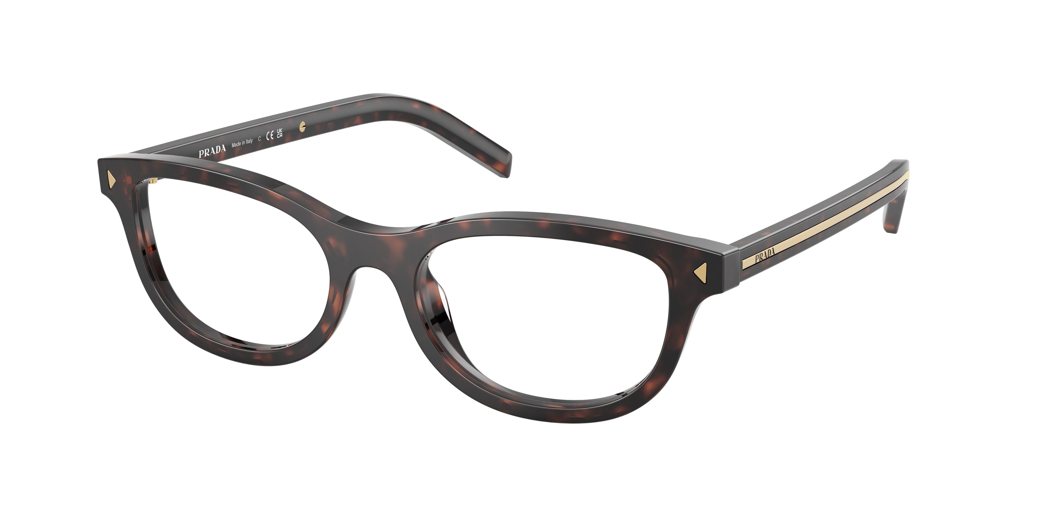 Prada Donna Prada PR D01VU 17N1O1 Montature da vista Acetato Tartaruga Trasparente Rotonda Normale