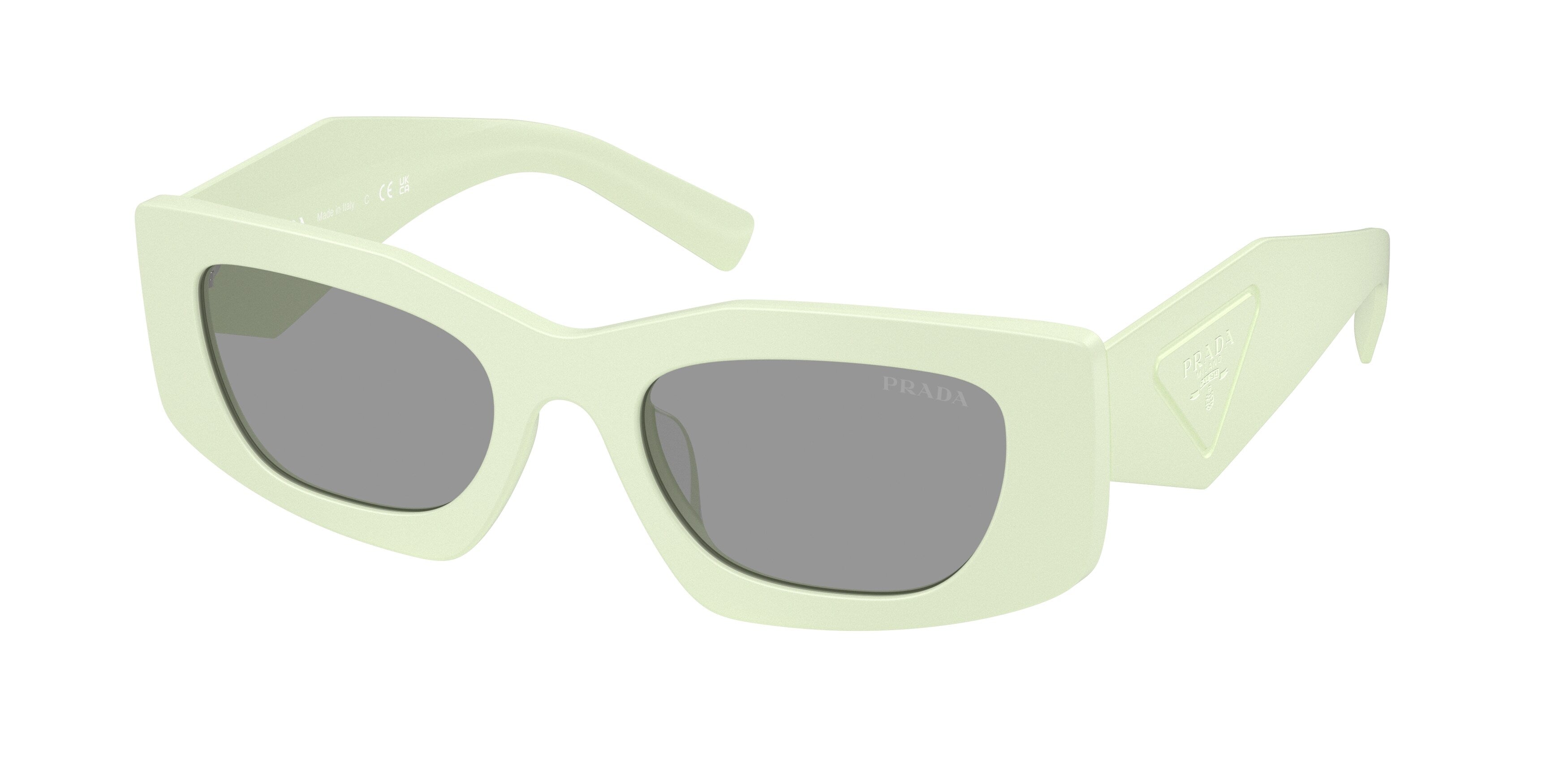 Prada Donna Prada PR D03SD 05K50Q Occhiali da sole Acetato Verde Grigio Squadrata Normale