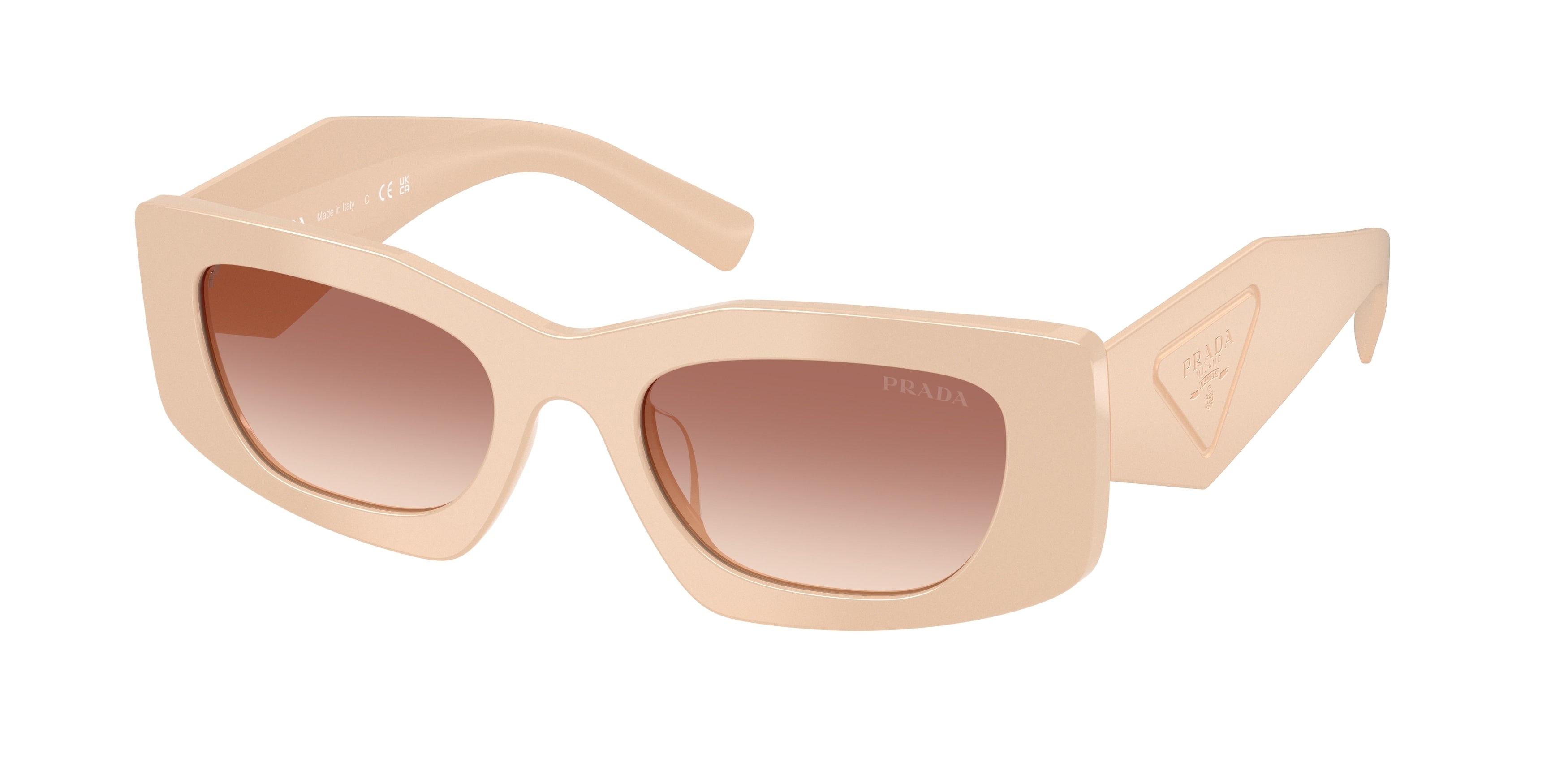 Prada Donna Prada PR D03SD 25B50L Occhiali da sole Acetato Rosa Rosa Squadrata Normale Sfumato