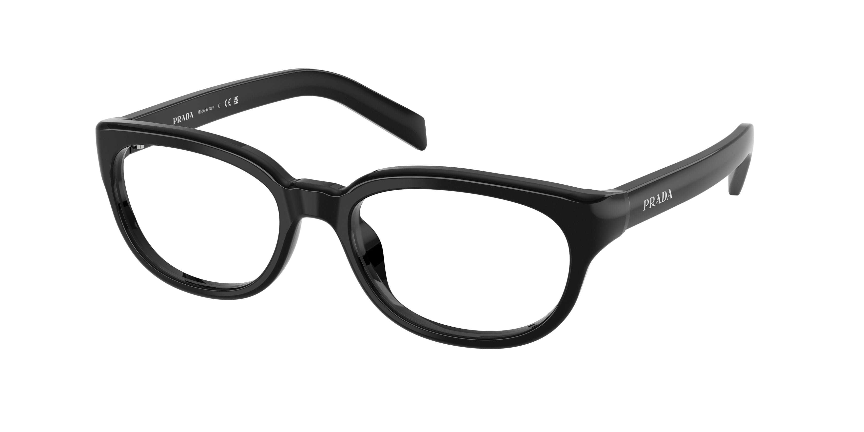 Prada Donna Prada PR D03VU 16K1O1 Montature da vista Acetato Nero Trasparente Pantos Normale