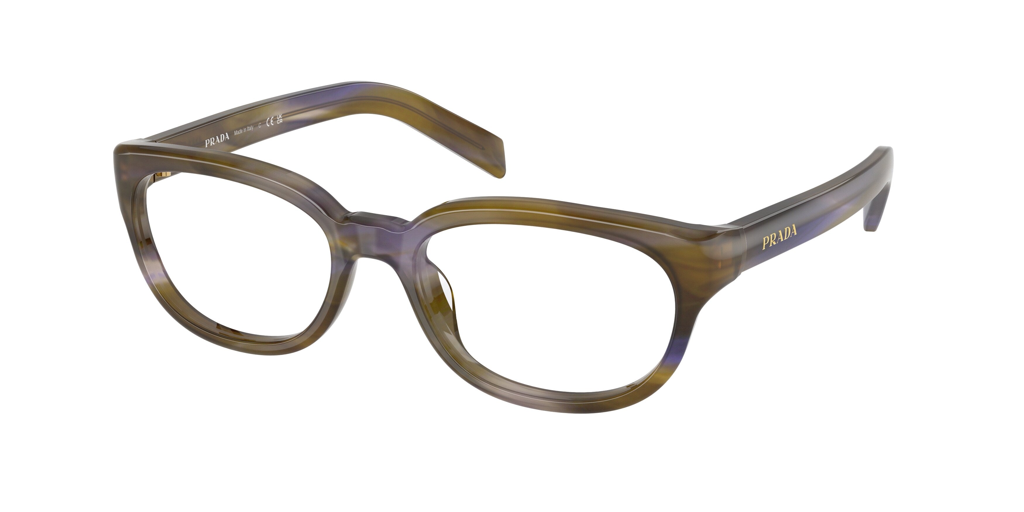 Prada Donna Prada PR D03VU 23G1O1 Montature da vista Acetato Tartaruga Trasparente Pantos Normale