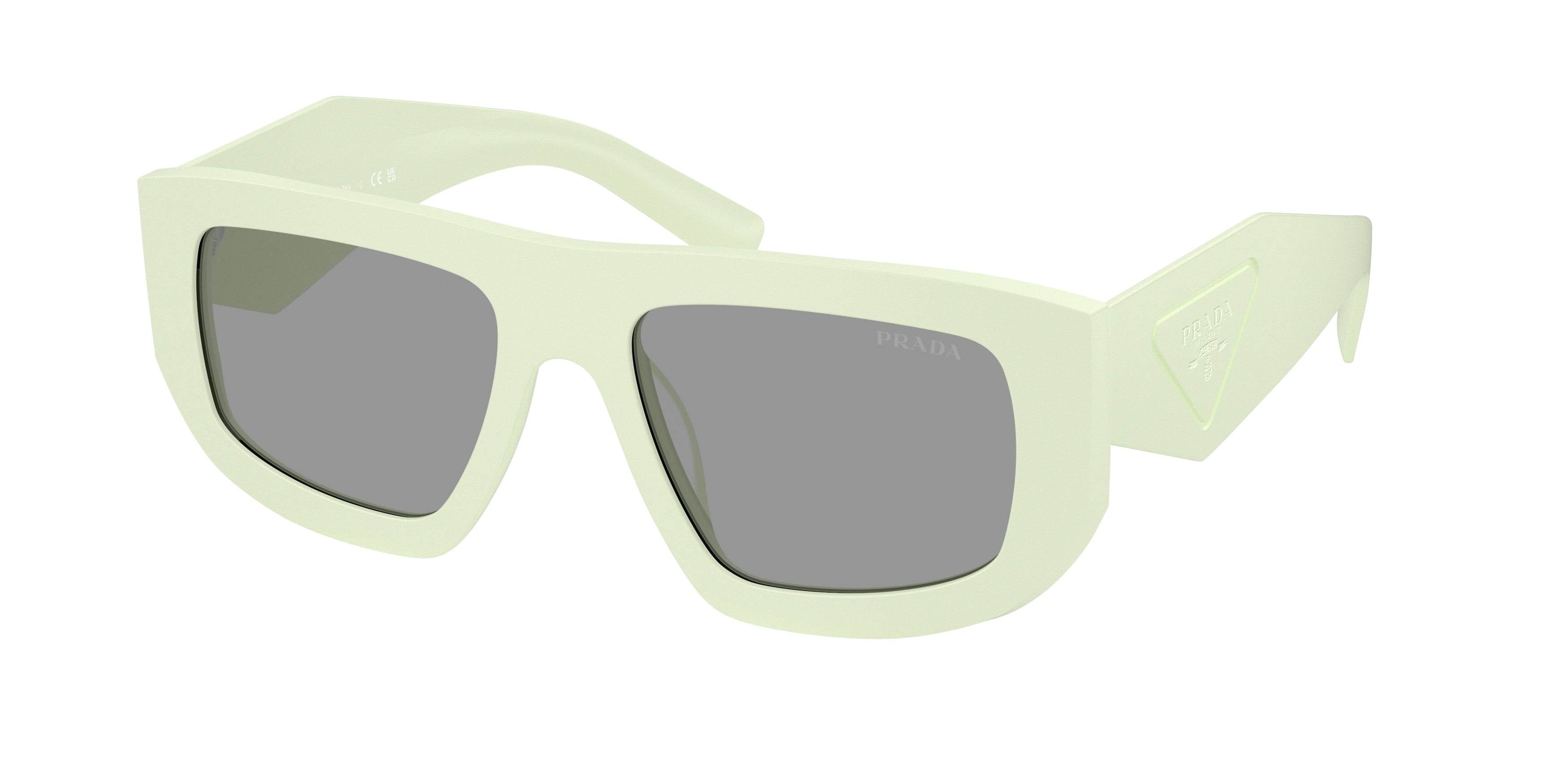 Prada Donna Prada PR D04SU 05K50Q Occhiali da sole Acetato Verde Grigio Geometrica Normale