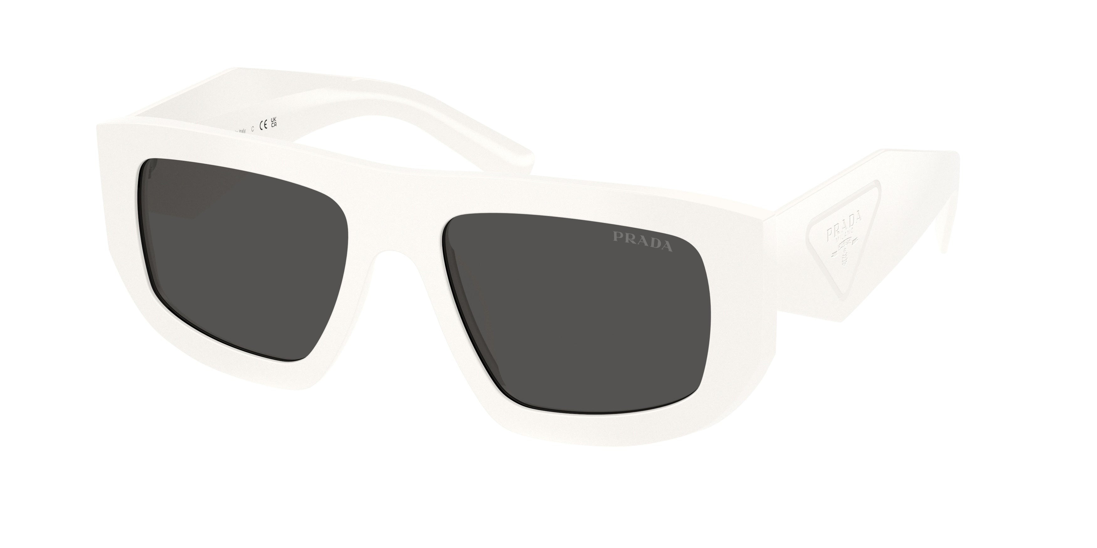 Prada Donna Prada PR D04SU 17K08Z Occhiali da sole Acetato Bianco Grigio Geometrica Normale