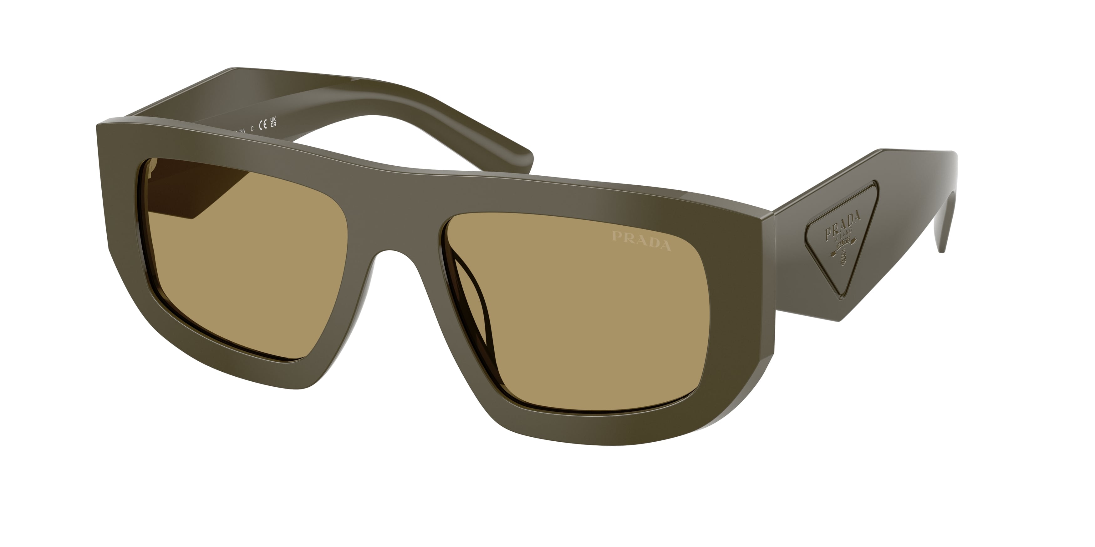 Prada Donna Prada PR D04SU 26J70G Occhiali da sole Acetato Verde Verde Geometrica Normale Prada Donna Prada PR D04SU 26J70G Occhiali da sole Acetato Verde Verde Geometrica Normale