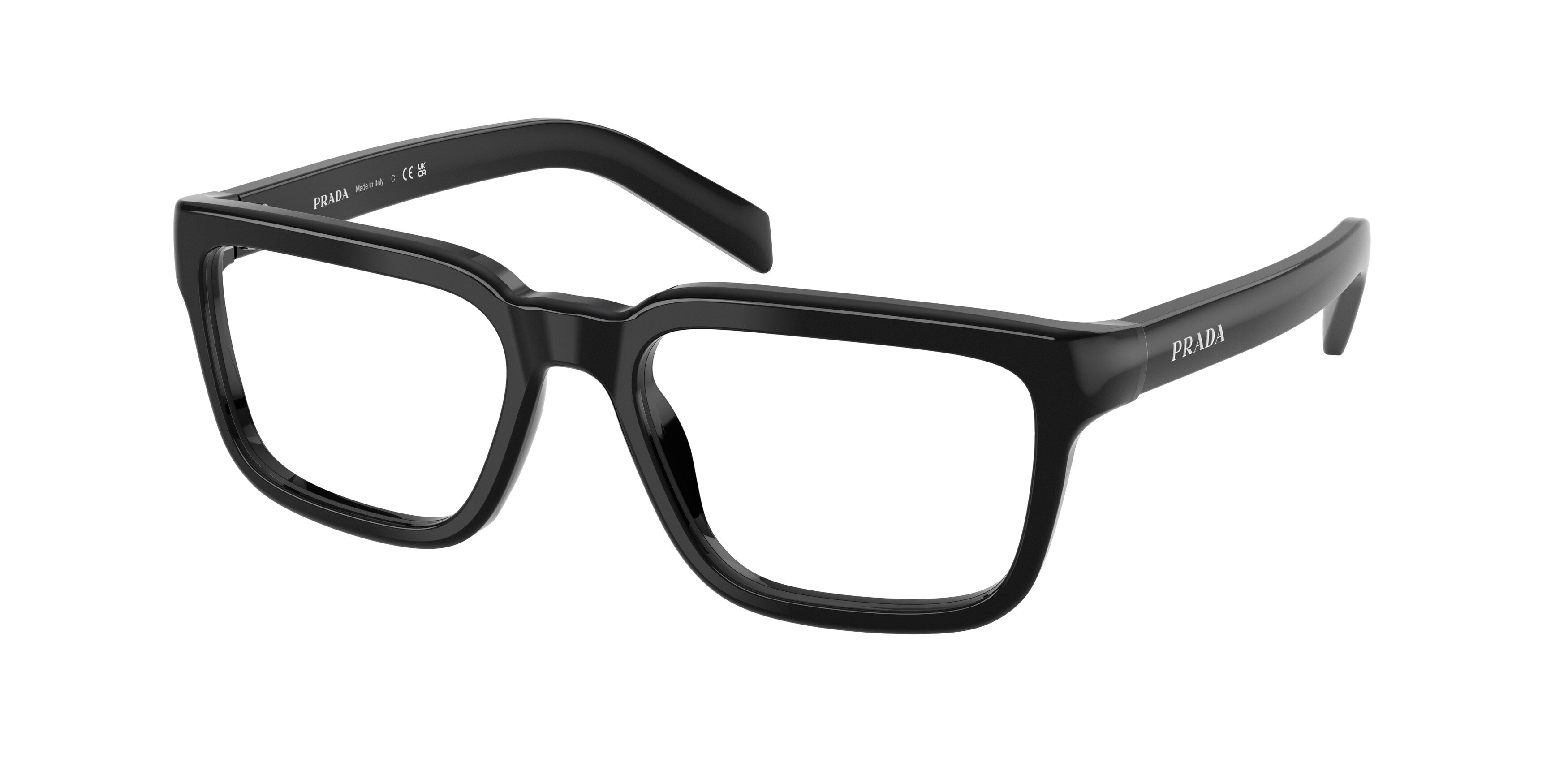 Prada Donna Prada PR D04V 16K1O1 Montature da vista Acetato Nero Trasparente Pillow Normale Prada Donna Prada PR D04V 16K1O1 Montature da vista Acetato Nero Trasparente Pillow Normale
