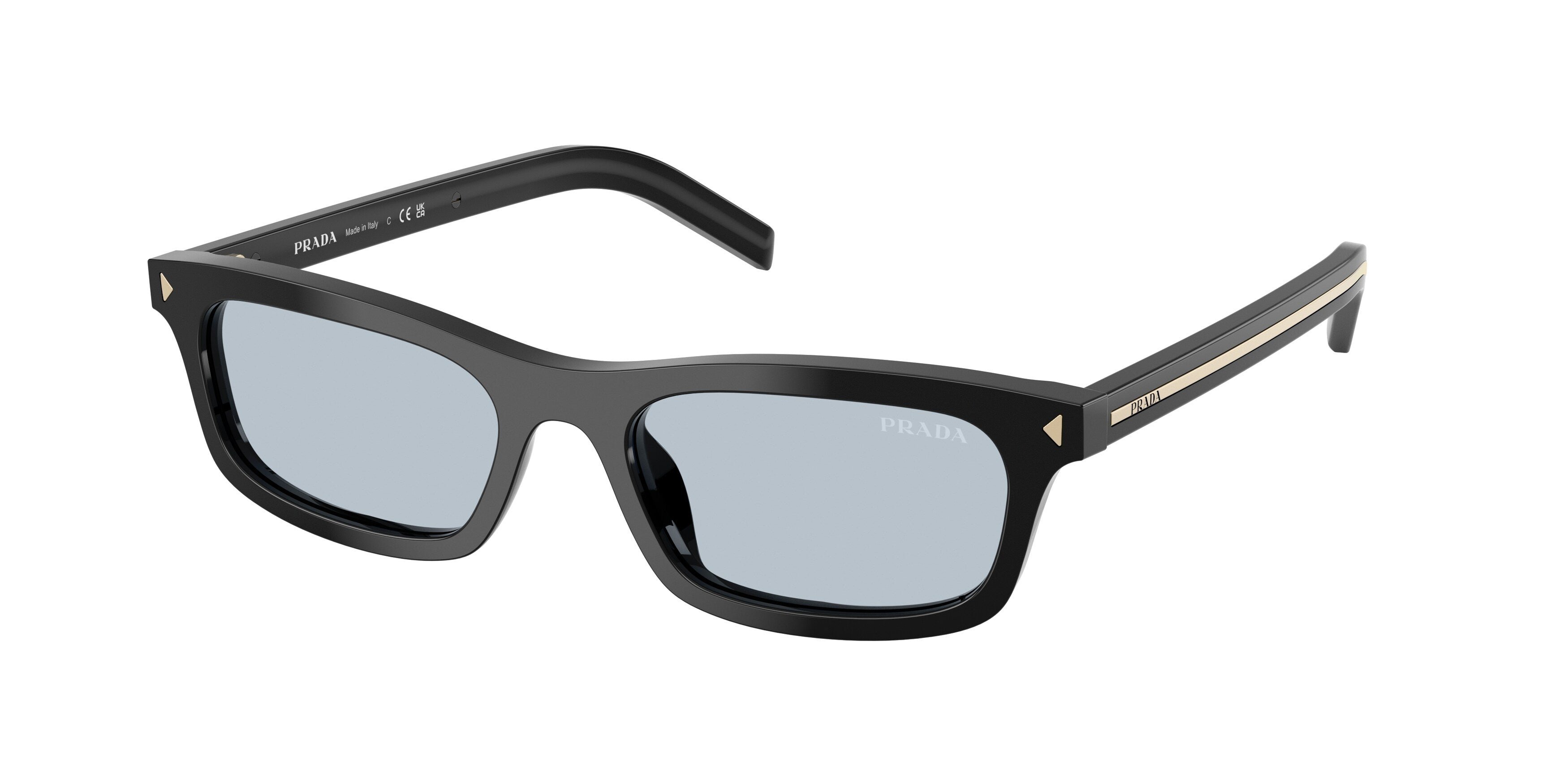 Prada Donna Prada PR D05S 16K30W Occhiali da sole Acetato Nero Blu Pillow Normale