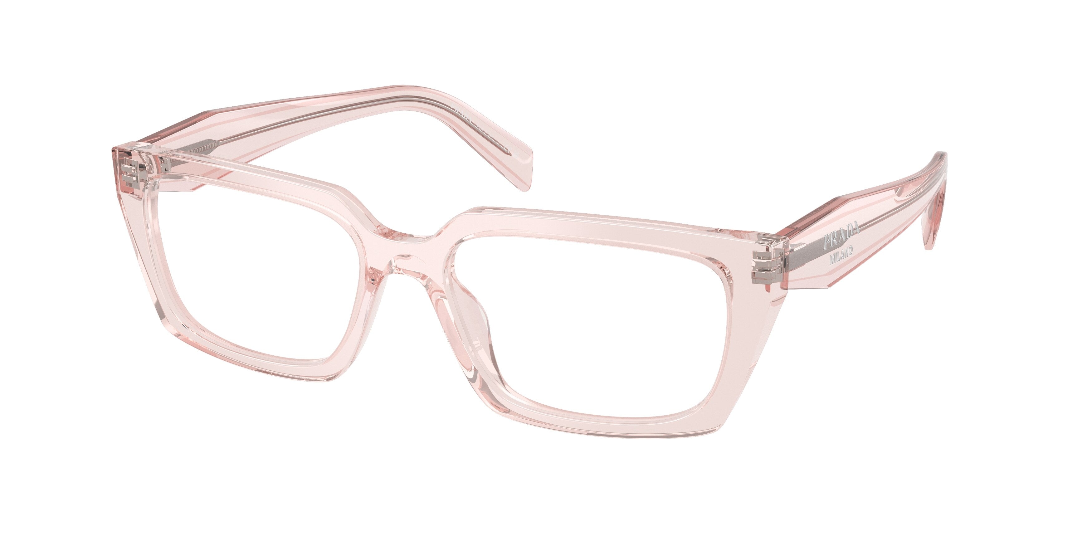 Prada Donna Prada PR D05V 15J1O1 Montature da vista Acetato Rosa Trasparente Squadrata Normale Prada Donna Prada PR D05V 15J1O1 Montature da vista Acetato Rosa Trasparente Squadrata Normale