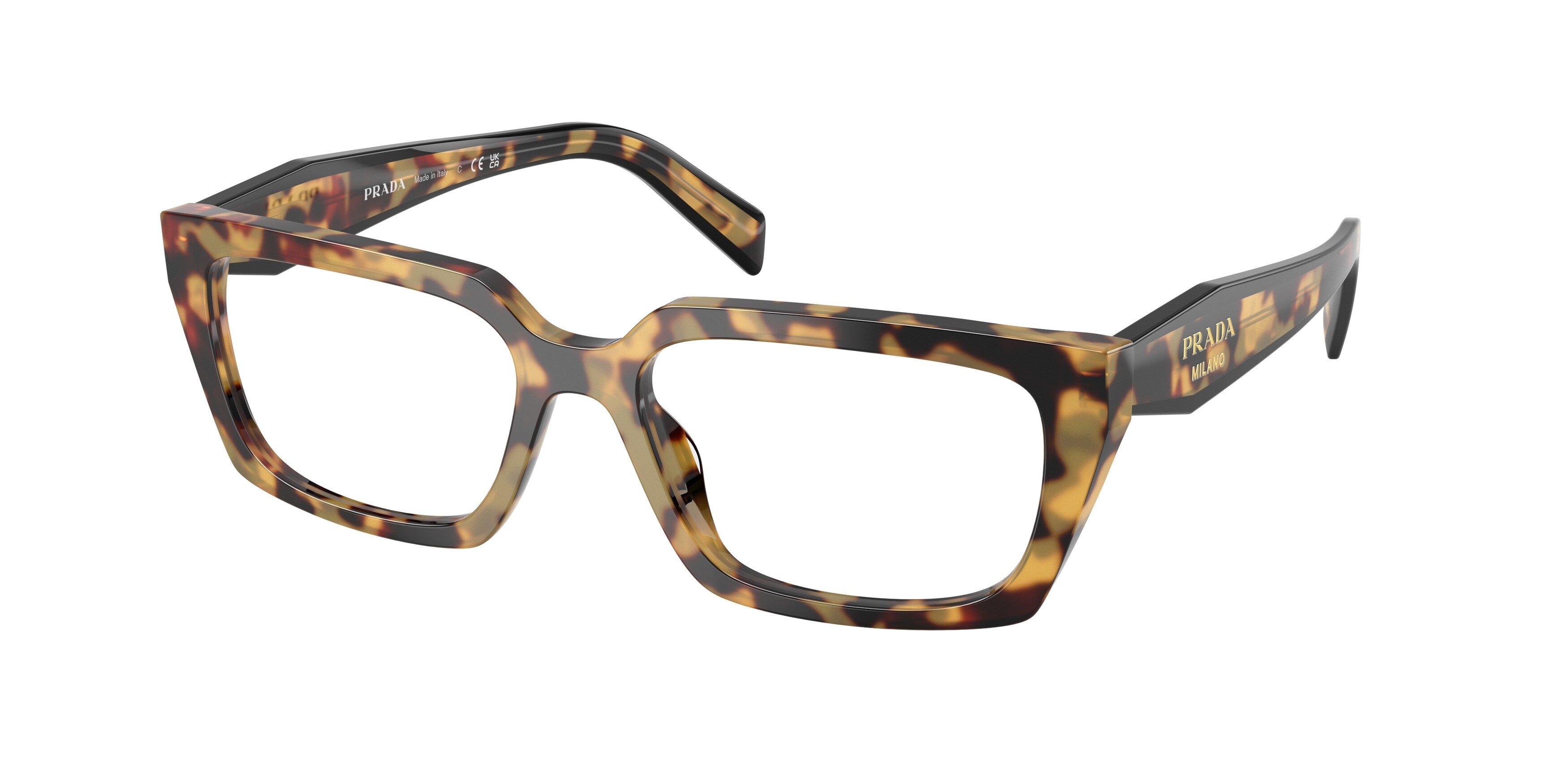 Prada Donna Prada PR D05V 24L1O1 Montature da vista Acetato Tartaruga Trasparente Squadrata Normale