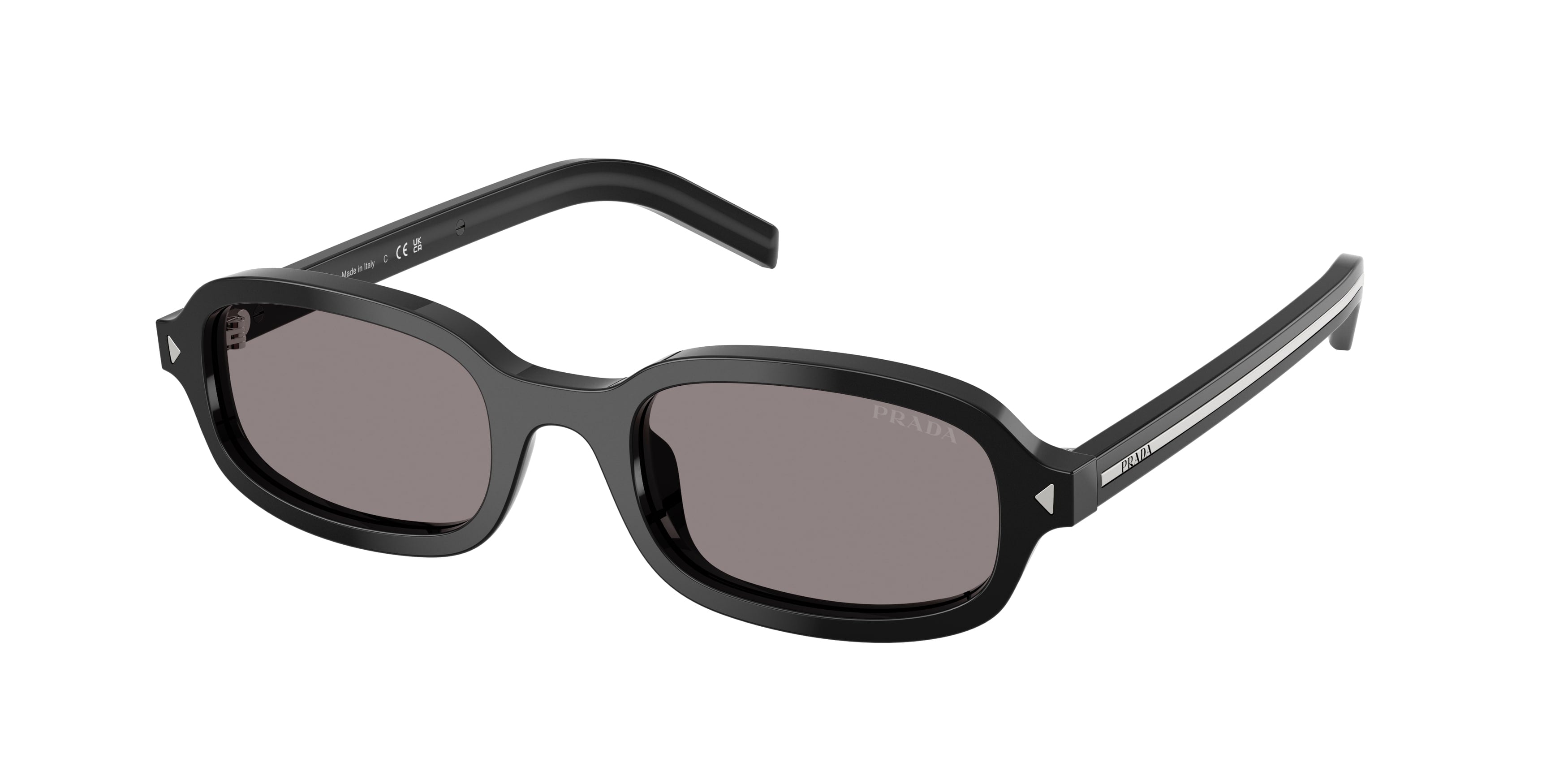 Prada Donna Prada PR D06S 16K03D Occhiali da sole Acetato Nero Grigio Rotonda Normale Prada Donna Prada PR D06S 16K03D Occhiali da sole Acetato Nero Grigio Rotonda Normale