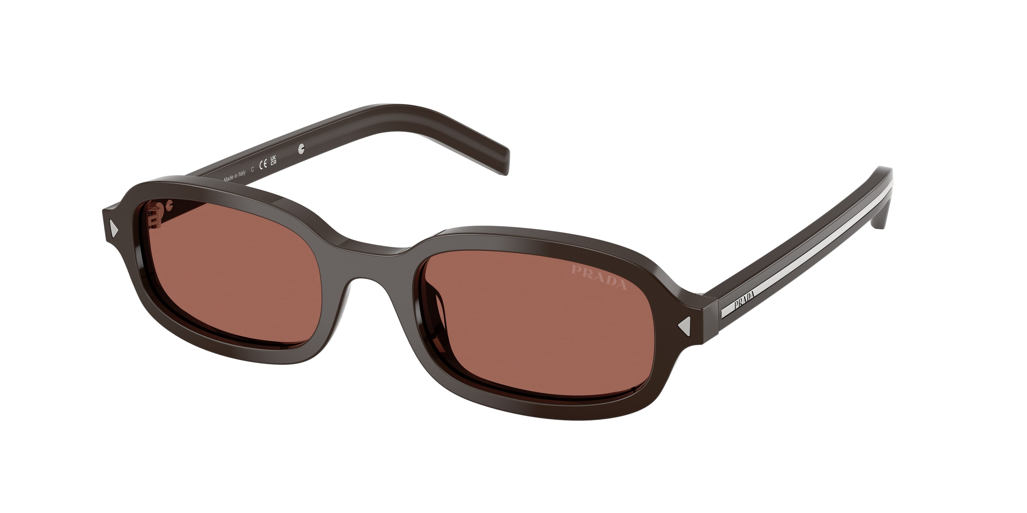 Prada Donna Prada PR D06S 27I20W Occhiali da sole Acetato Marrone Marrone Rotonda Normale