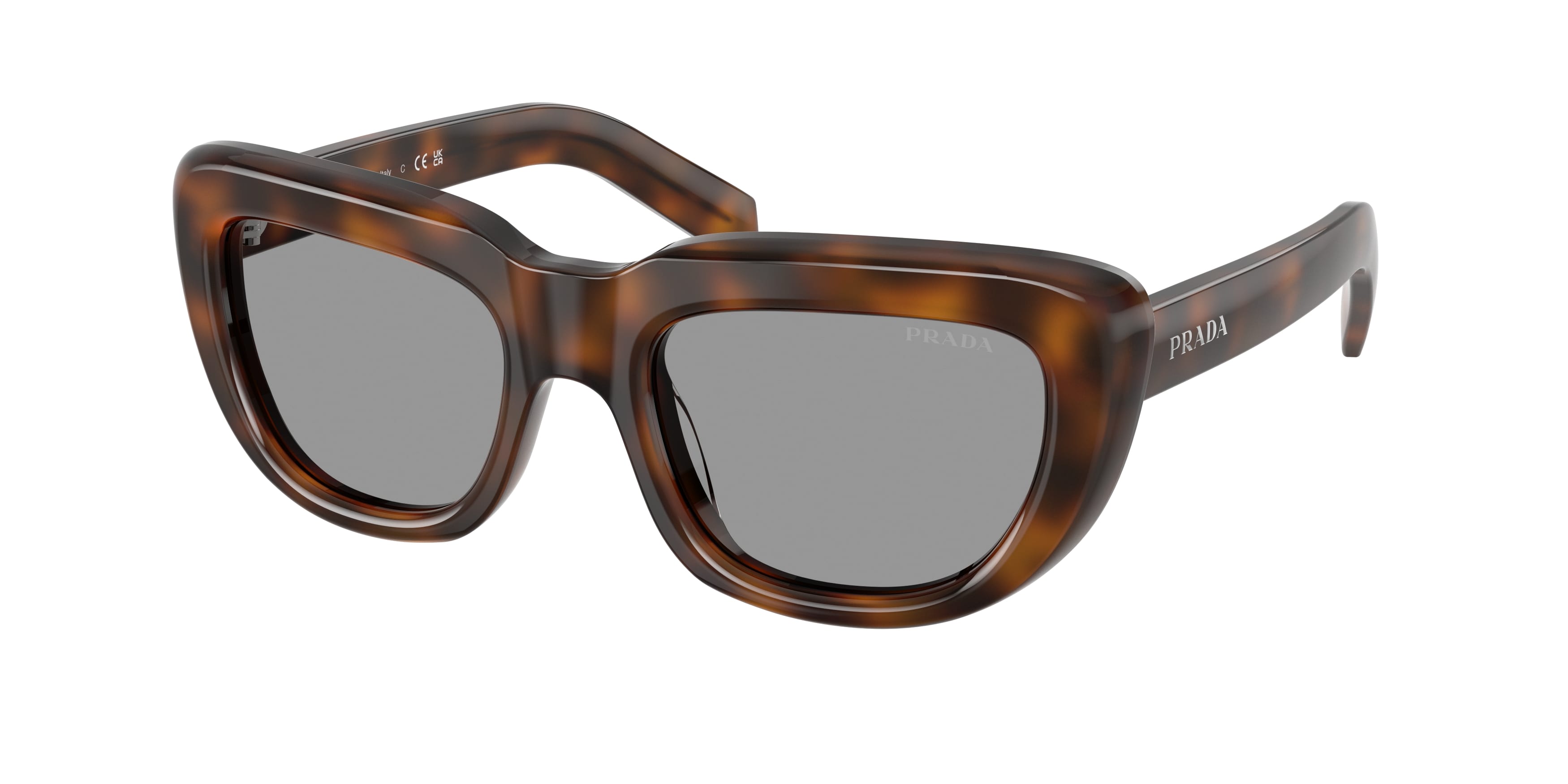Prada Donna Prada PR D07S 20D50Q Occhiali da sole Acetato Tartaruga Grigio Squadrata Normale