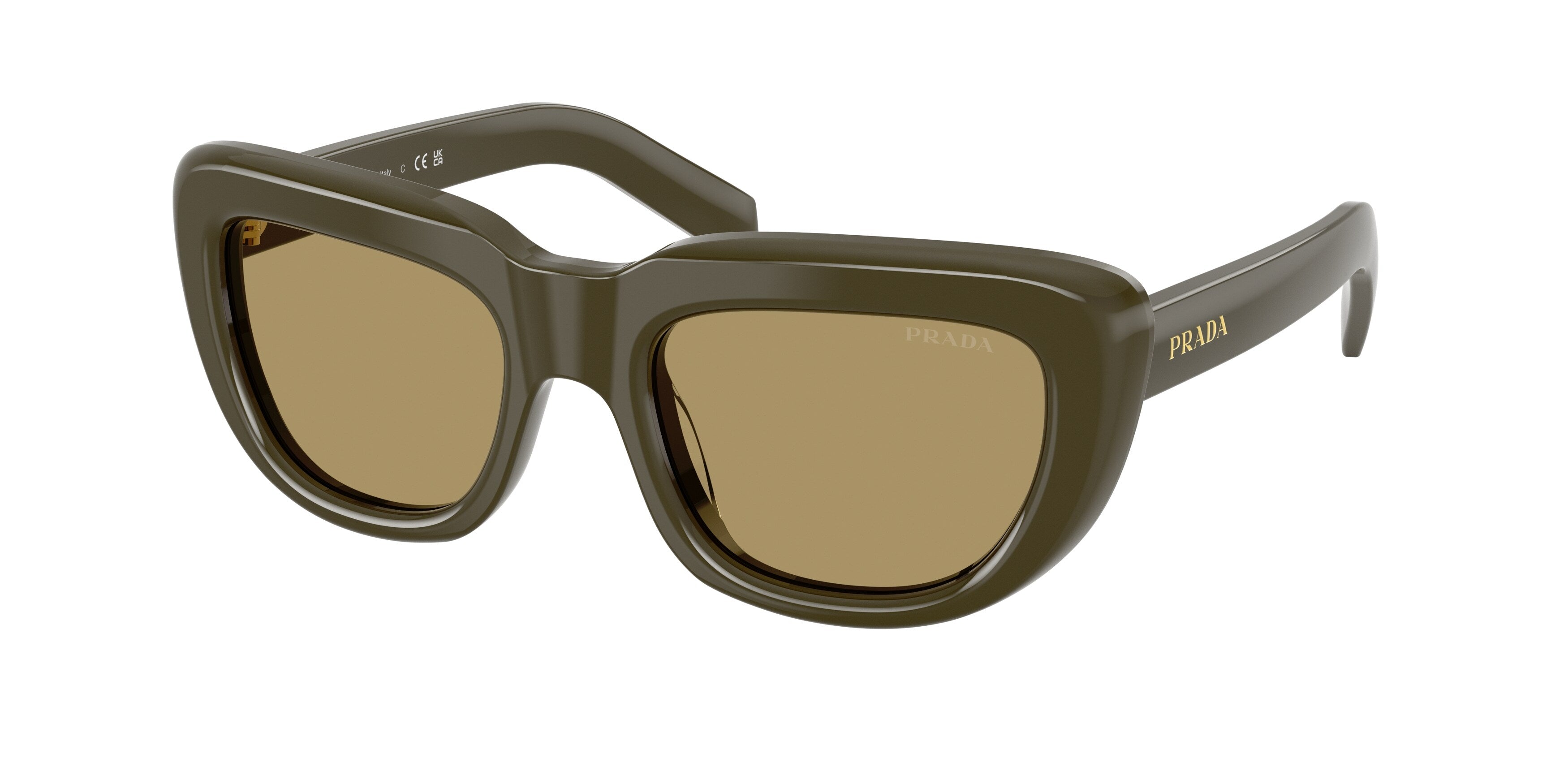 Prada Donna Prada PR D07S 26J70G Occhiali da sole Acetato Verde Verde Squadrata Normale