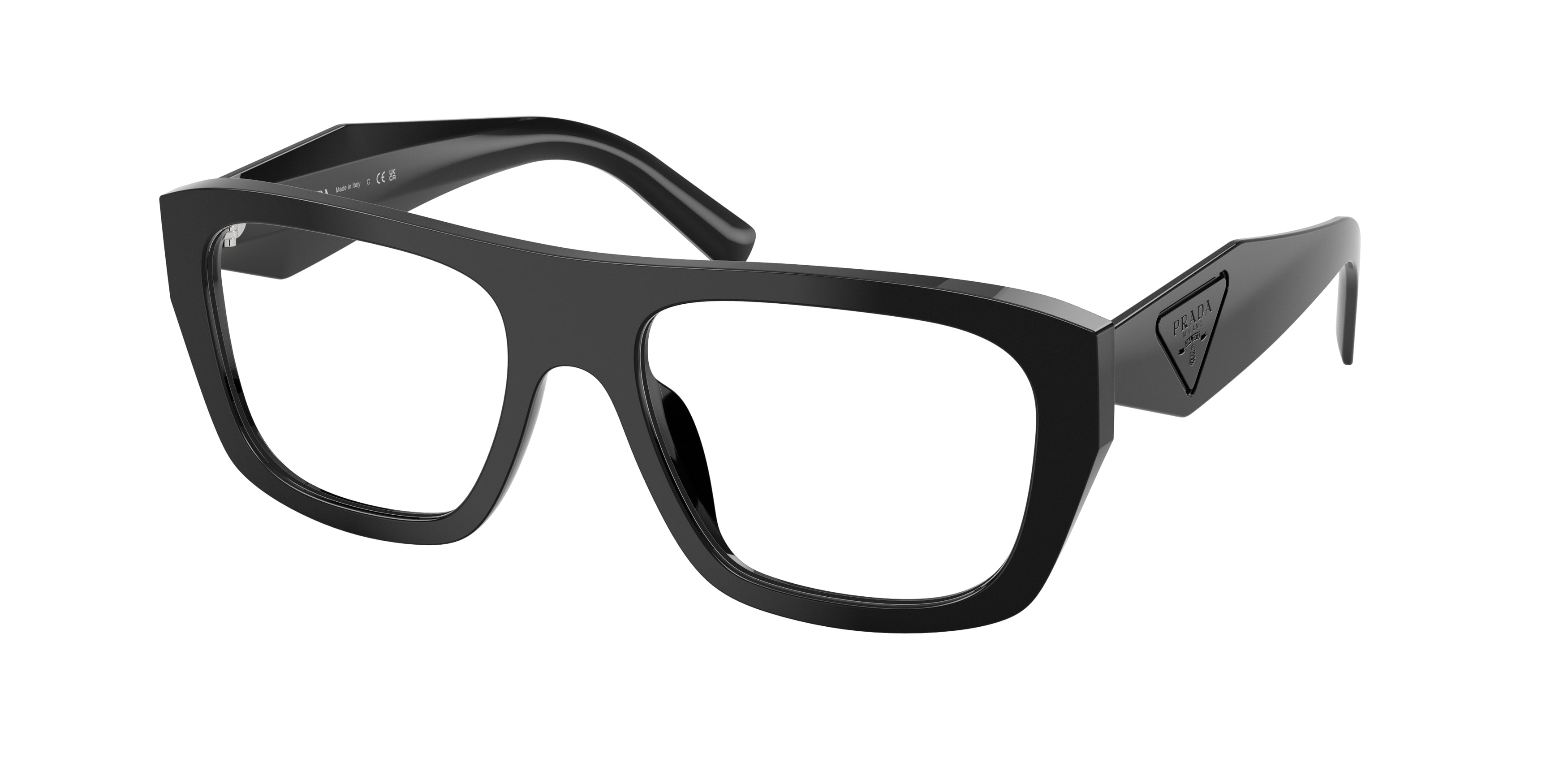 Prada Donna Prada PR D07VU 16K1O1 Montature da vista Acetato Nero Trasparente Squadrata Normale Prada Donna Prada PR D07VU 16K1O1 Montature da vista Acetato Nero Trasparente Squadrata Normale