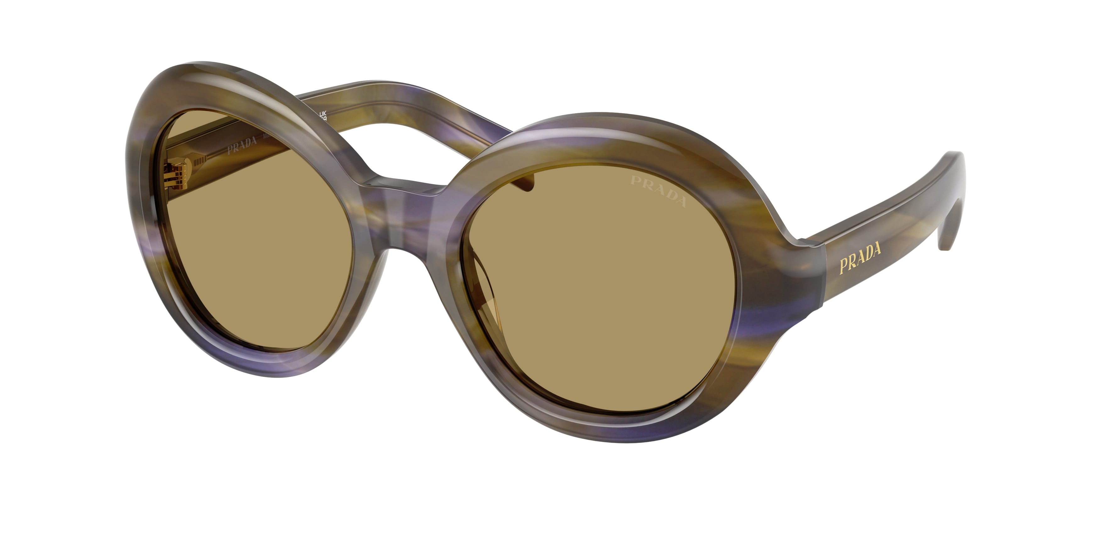 Prada Donna Prada PR D08SU 23G70G Occhiali da sole Acetato Marrone Verde Rotonda Normale Prada Donna Prada PR D08SU 23G70G Occhiali da sole Acetato Marrone Verde Rotonda Normale