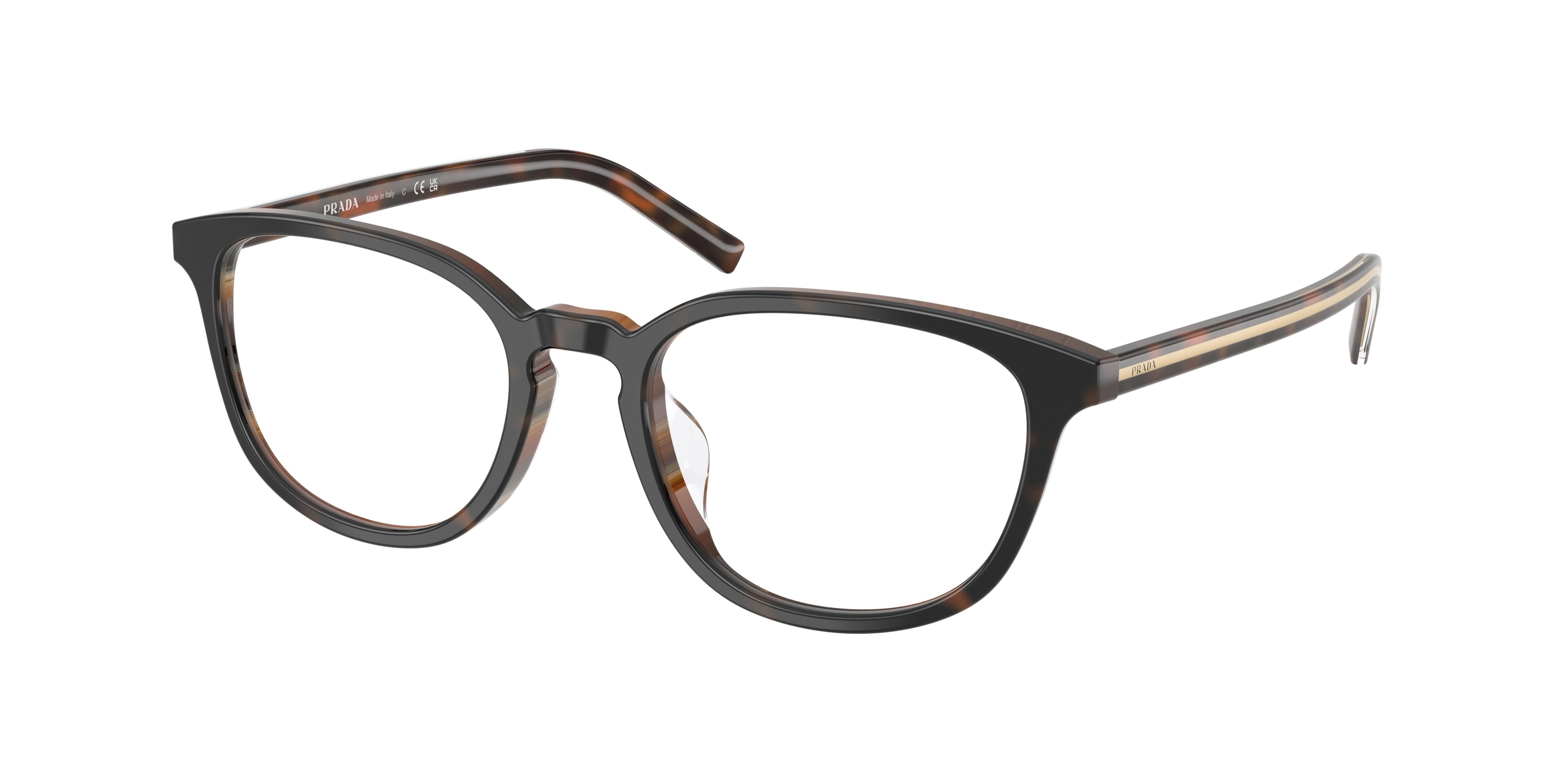 Prada Donna Prada PR D14VD 20P1O1 Montature da vista Acetato Tartaruga Trasparente Pantos Normale
