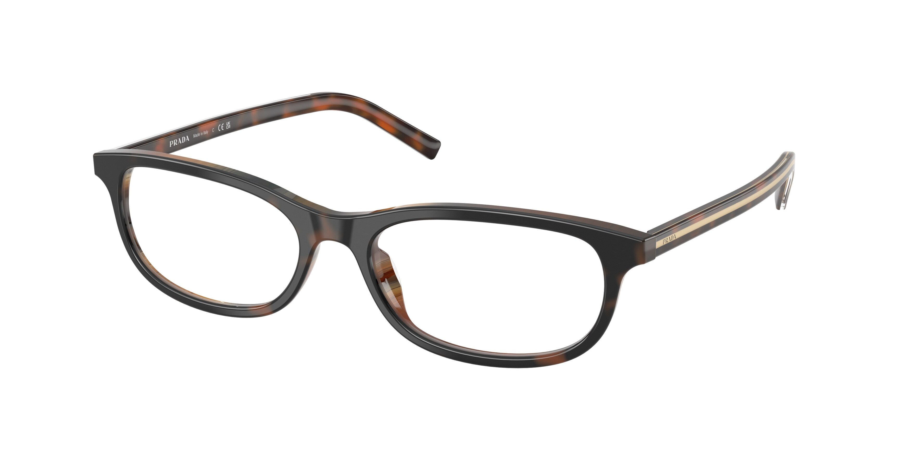 Prada Donna Prada PR D15VU 20P1O1 Montature da vista Acetato Tartaruga Trasparente Geometrica Normale Prada Donna Prada PR D15VU 20P1O1 Montature da vista Acetato Tartaruga Trasparente Geometrica Normale