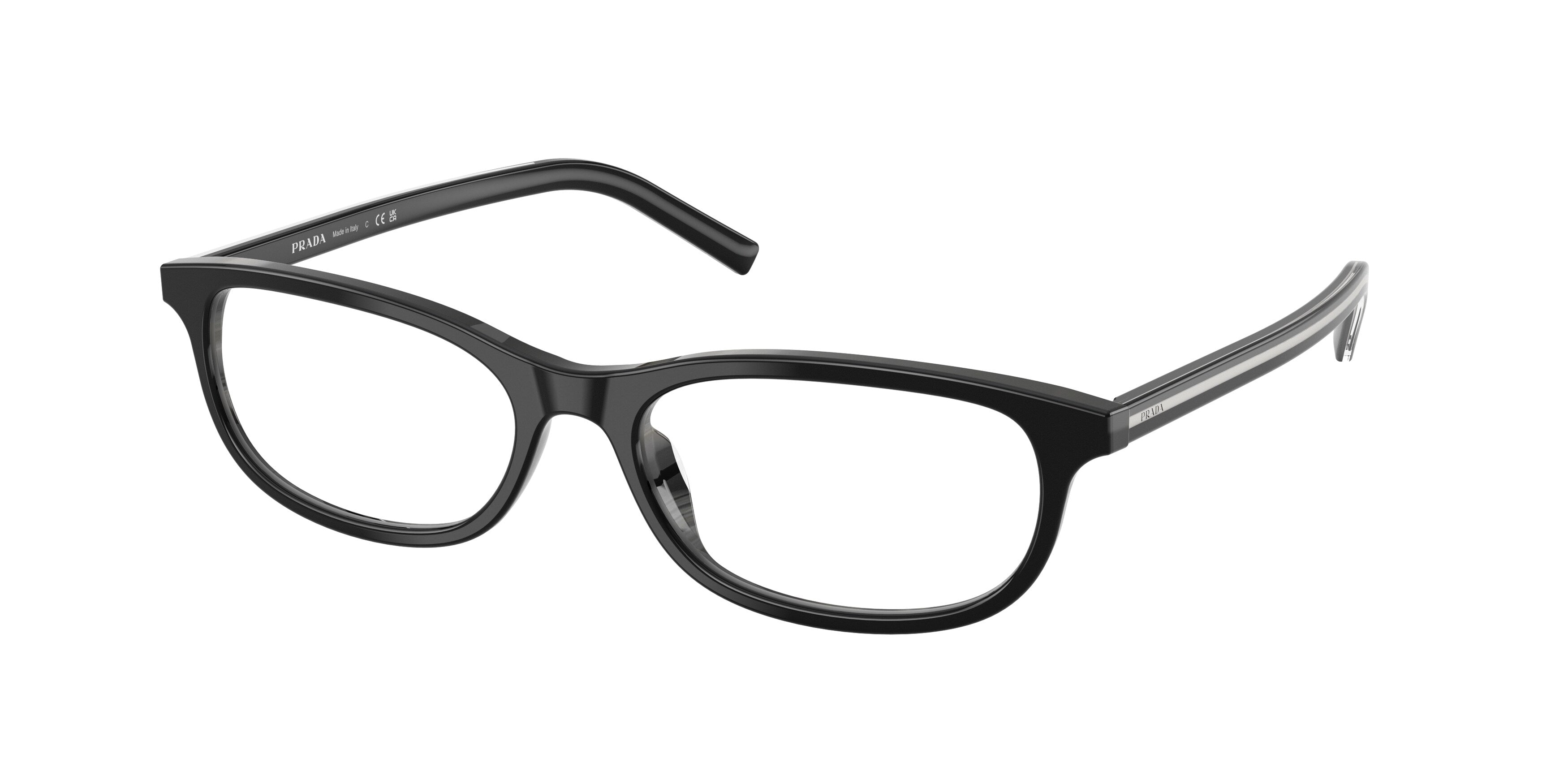 Prada Donna Prada PR D15VU 29O1O1 Montature da vista Acetato Nero Trasparente Geometrica Normale Prada Donna Prada PR D15VU 29O1O1 Montature da vista Acetato Nero Trasparente Geometrica Normale