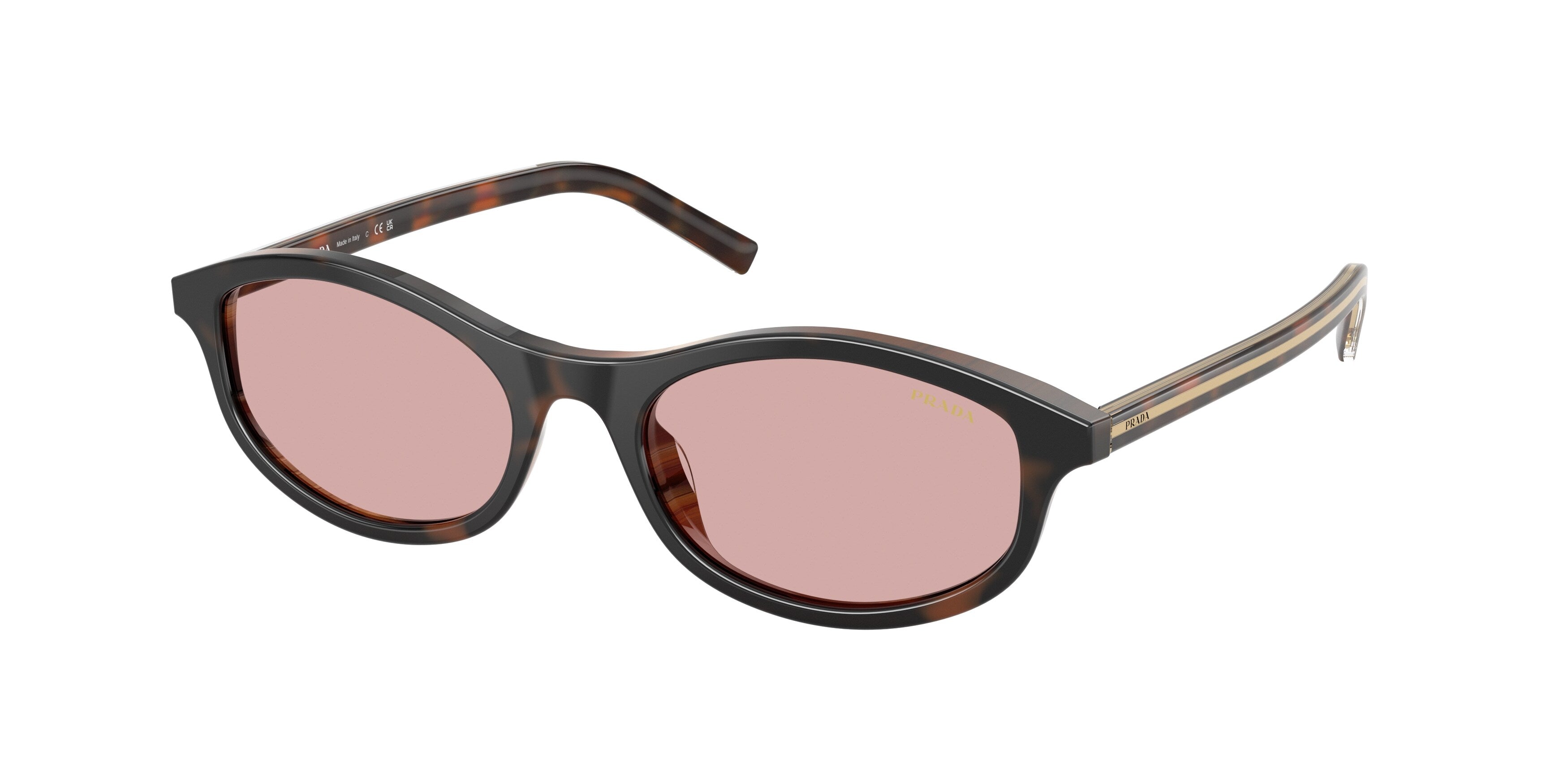Prada Donna Prada PR D17S 20P9G1 Occhiali da sole Acetato Tartaruga Viola Geometrica Normale