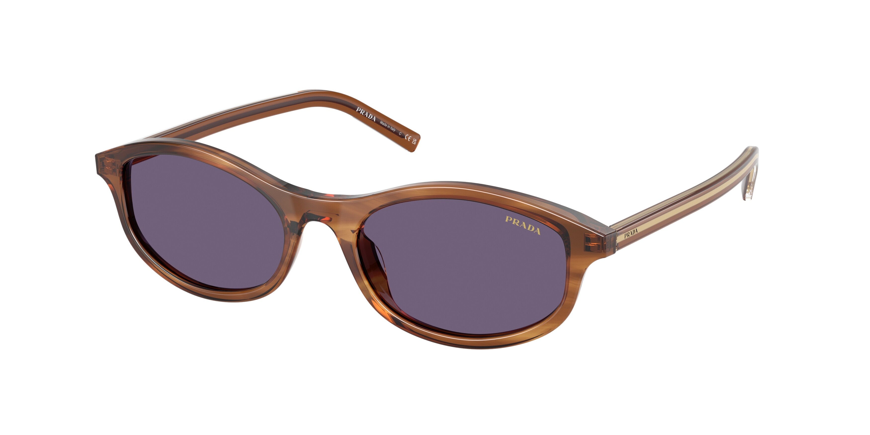 Prada Donna Prada PR D17S 25O70W Occhiali da sole Acetato Marrone Viola Geometrica Normale Prada Donna Prada PR D17S 25O70W Occhiali da sole Acetato Marrone Viola Geometrica Normale
