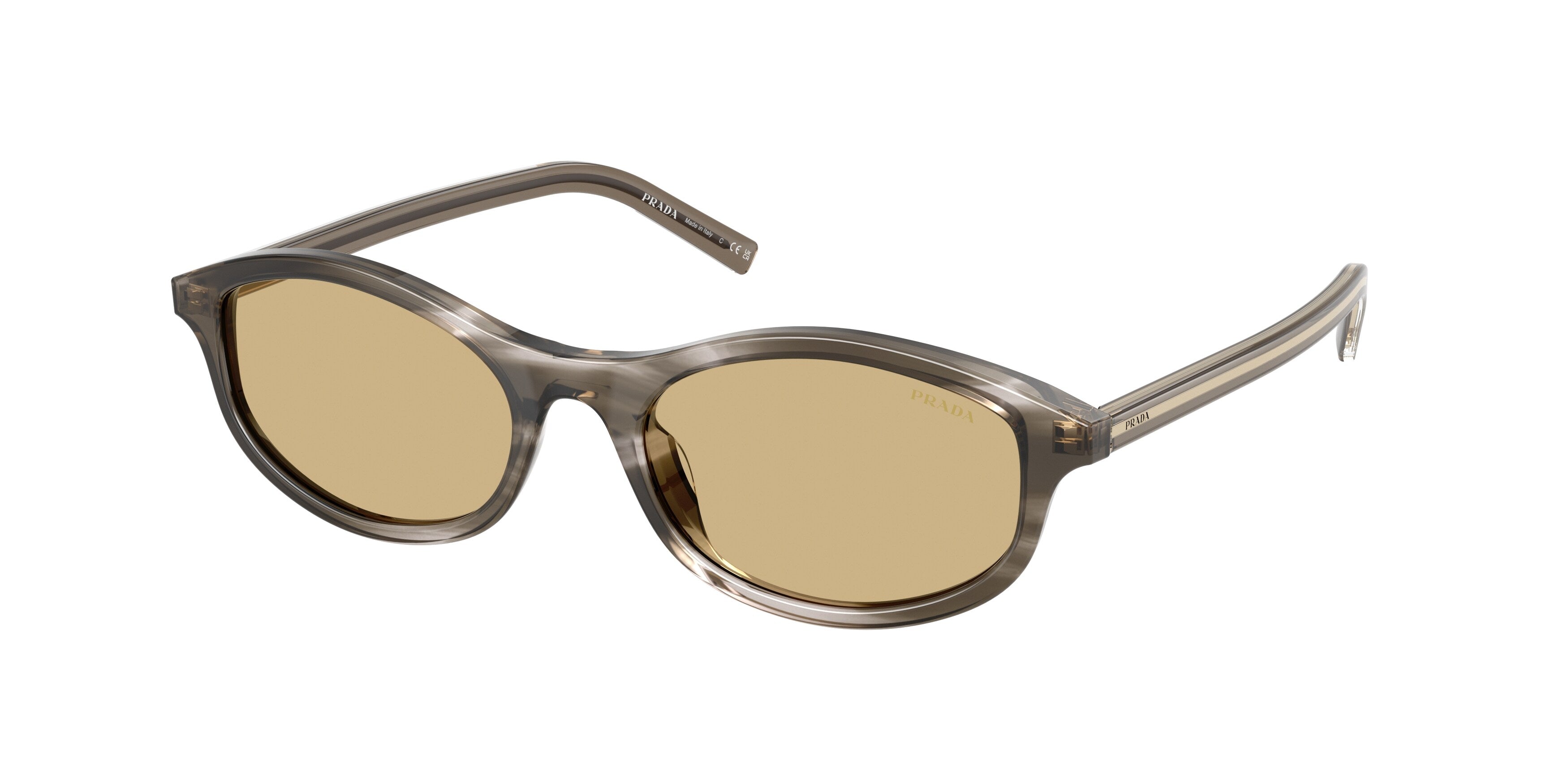 Prada Donna Prada PR D17S 26O10R Occhiali da sole Acetato Nero Giallo Geometrica Normale