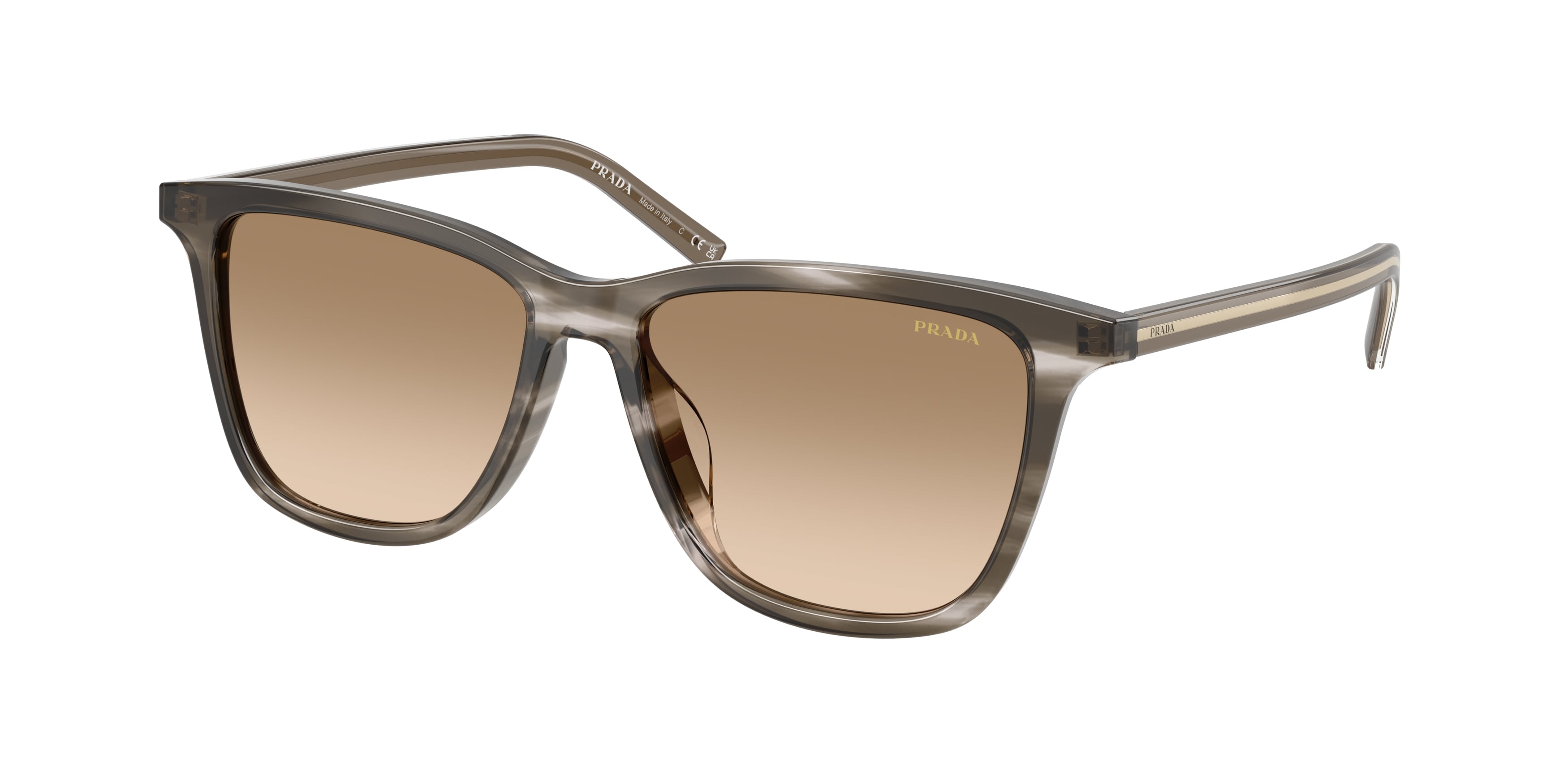 Prada Donna Prada PR D18SD 26O20S Occhiali da sole Acetato Nero Giallo Squadrata Normale Sfumato Prada Donna Prada PR D18SD 26O20S Occhiali da sole Acetato Nero Giallo Squadrata Normale Sfumato