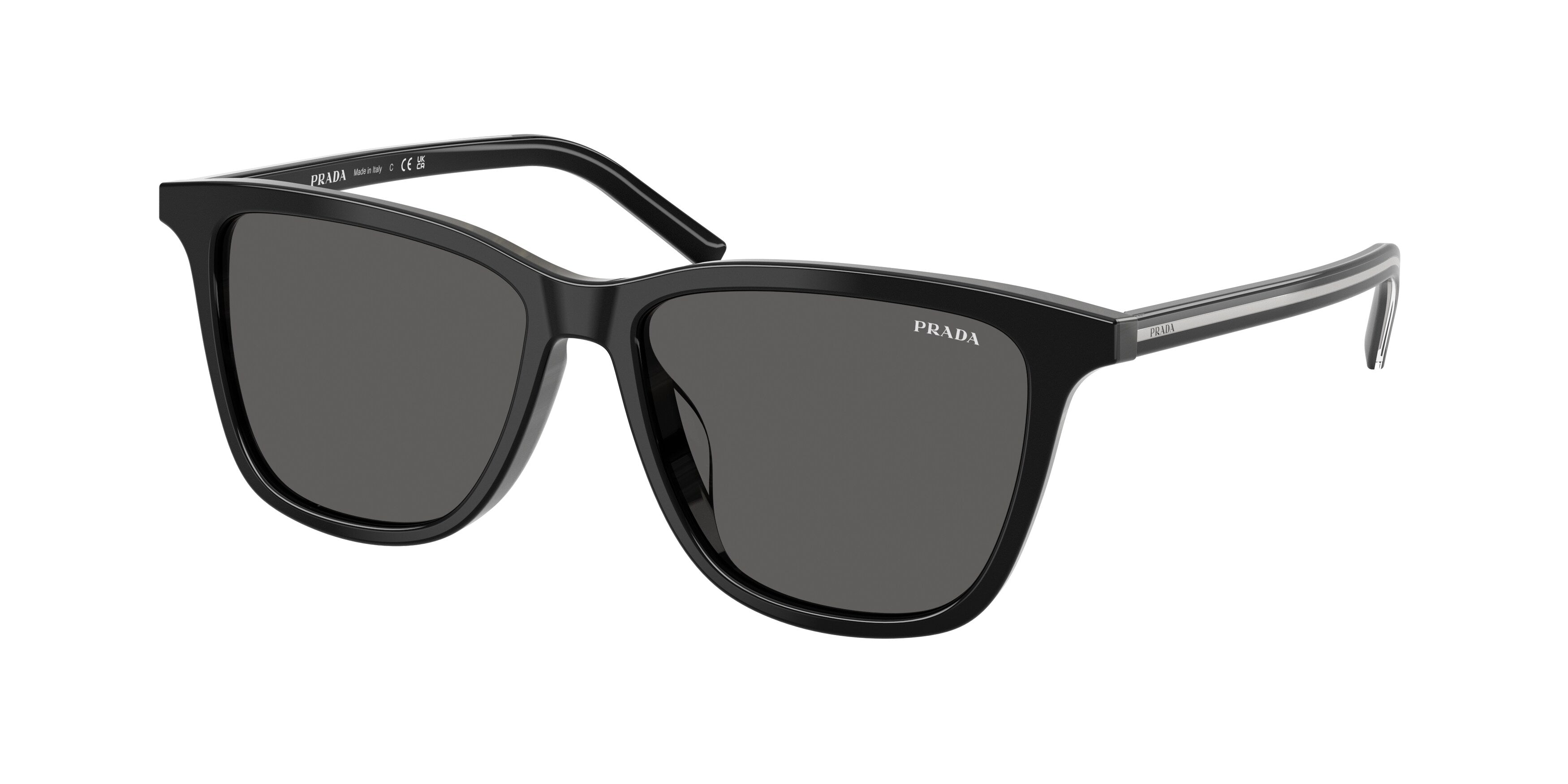 Prada Donna Prada PR D18SD 29O20Z Occhiali da sole Acetato Nero Grigio Squadrata Normale Prada Donna Prada PR D18SD 29O20Z Occhiali da sole Acetato Nero Grigio Squadrata Normale