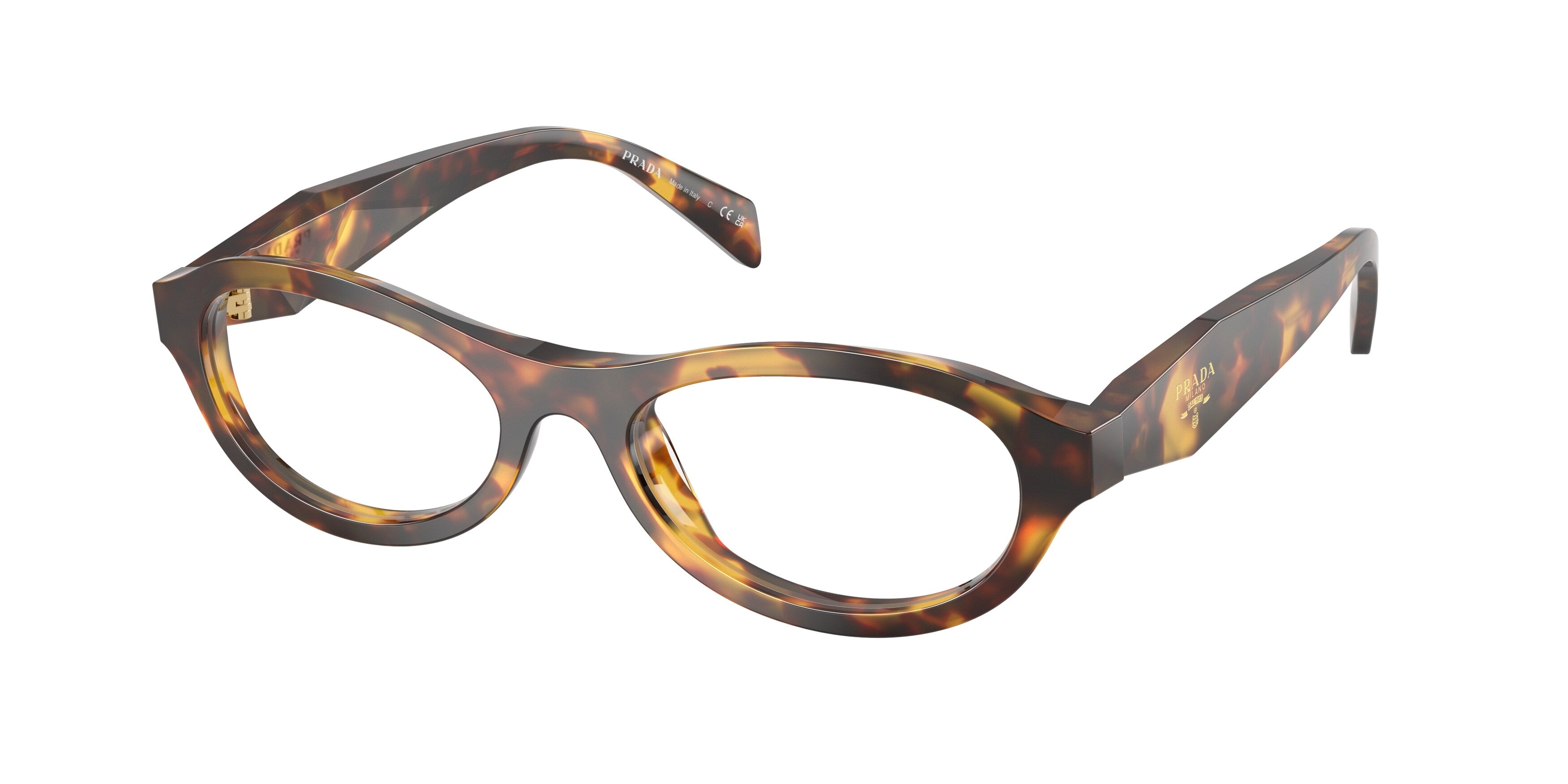 Prada Donna Prada PR D18V 14L1O1 Montature da vista Acetato Tartaruga Trasparente Rotonda Normale Prada Donna Prada PR D18V 14L1O1 Montature da vista Acetato Tartaruga Trasparente Rotonda Normale