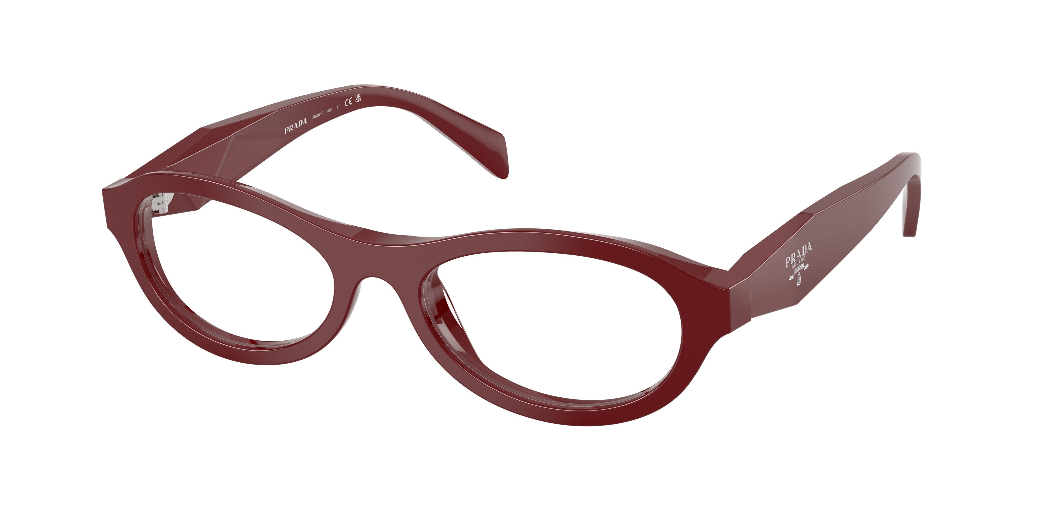 Prada Donna Prada PR D18V 23L1O1 Montature da vista Acetato Marrone Trasparente Rotonda Normale Prada Donna Prada PR D18V 23L1O1 Montature da vista Acetato Marrone Trasparente Rotonda Normale