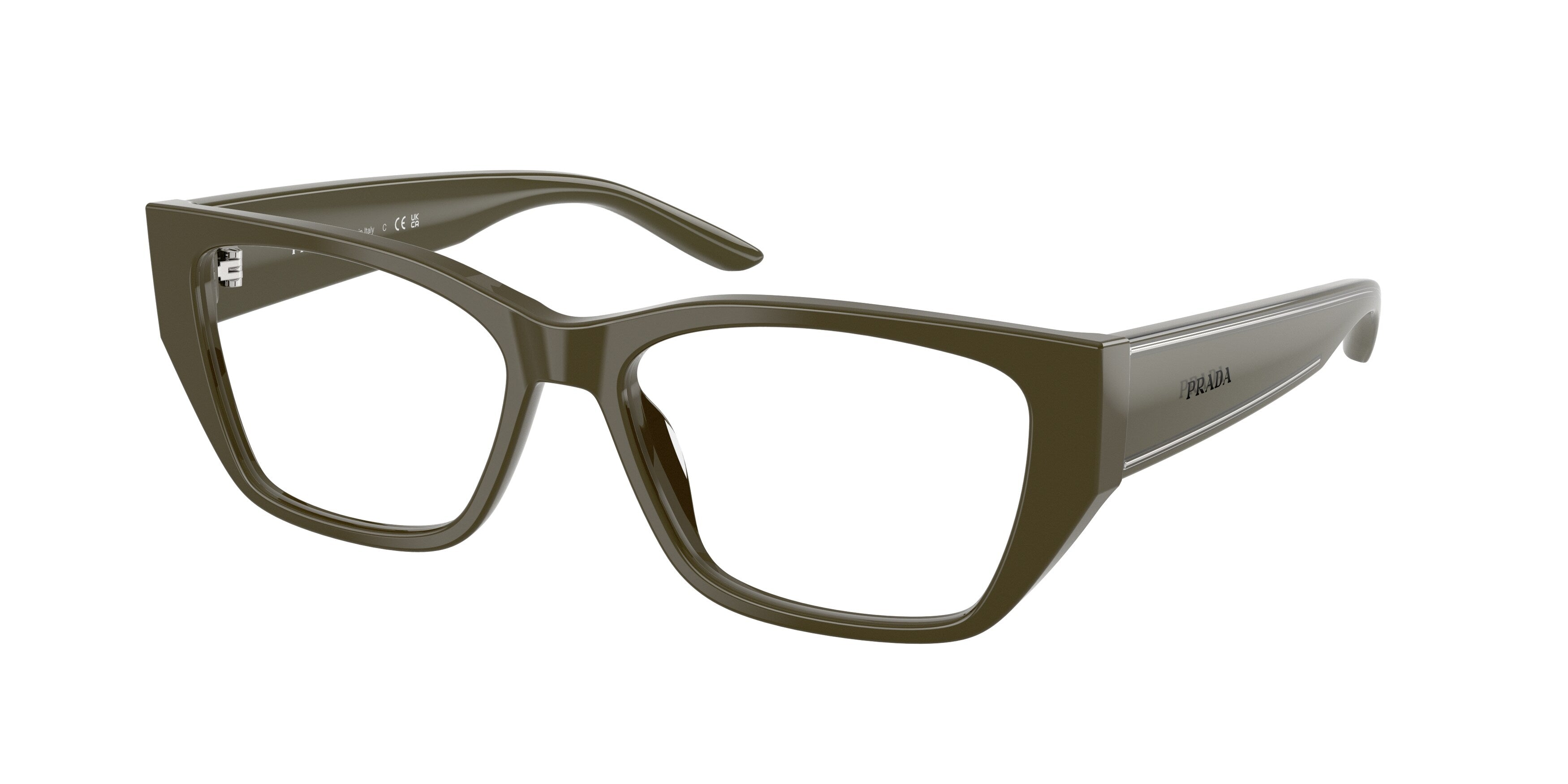 Prada Donna Prada PR D20V 26J1O1 Montature da vista Acetato Verde Trasparente Squadrata Normale