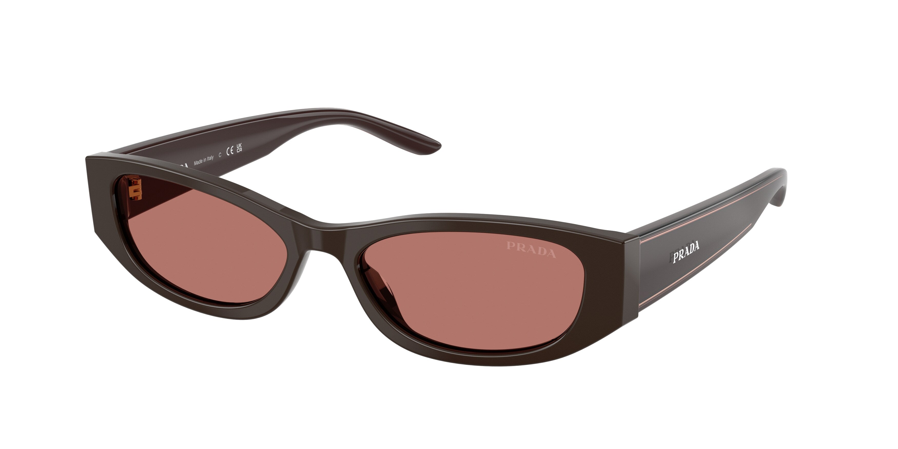 Prada Donna Prada PR D22S 27I80W Occhiali da sole Acetato Marrone Bordeaux Squadrata Normale