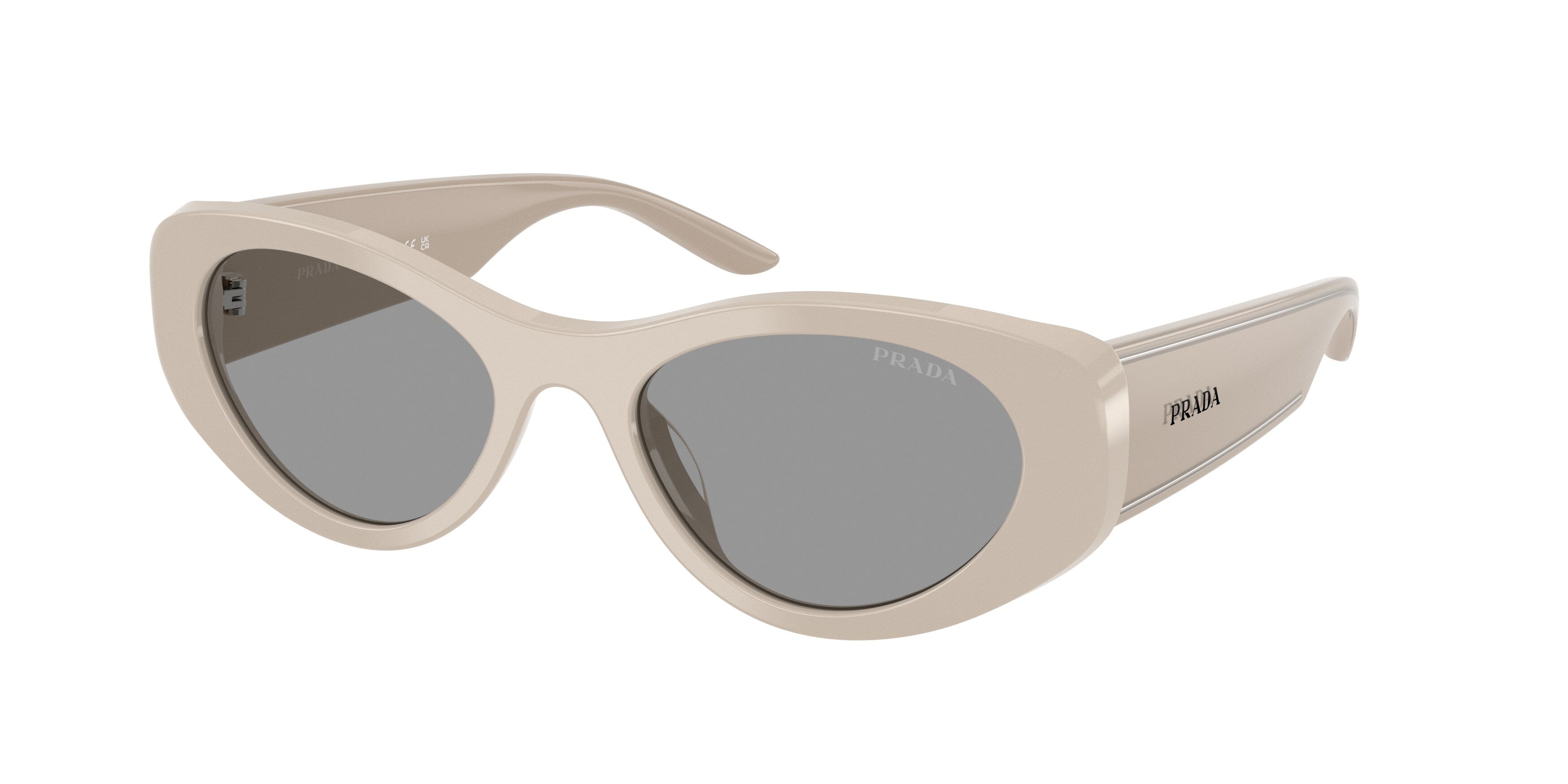 Prada Donna Prada PR D23SU 23O50Q Occhiali da sole Acetato Grigio Grigio Rotonda Normale